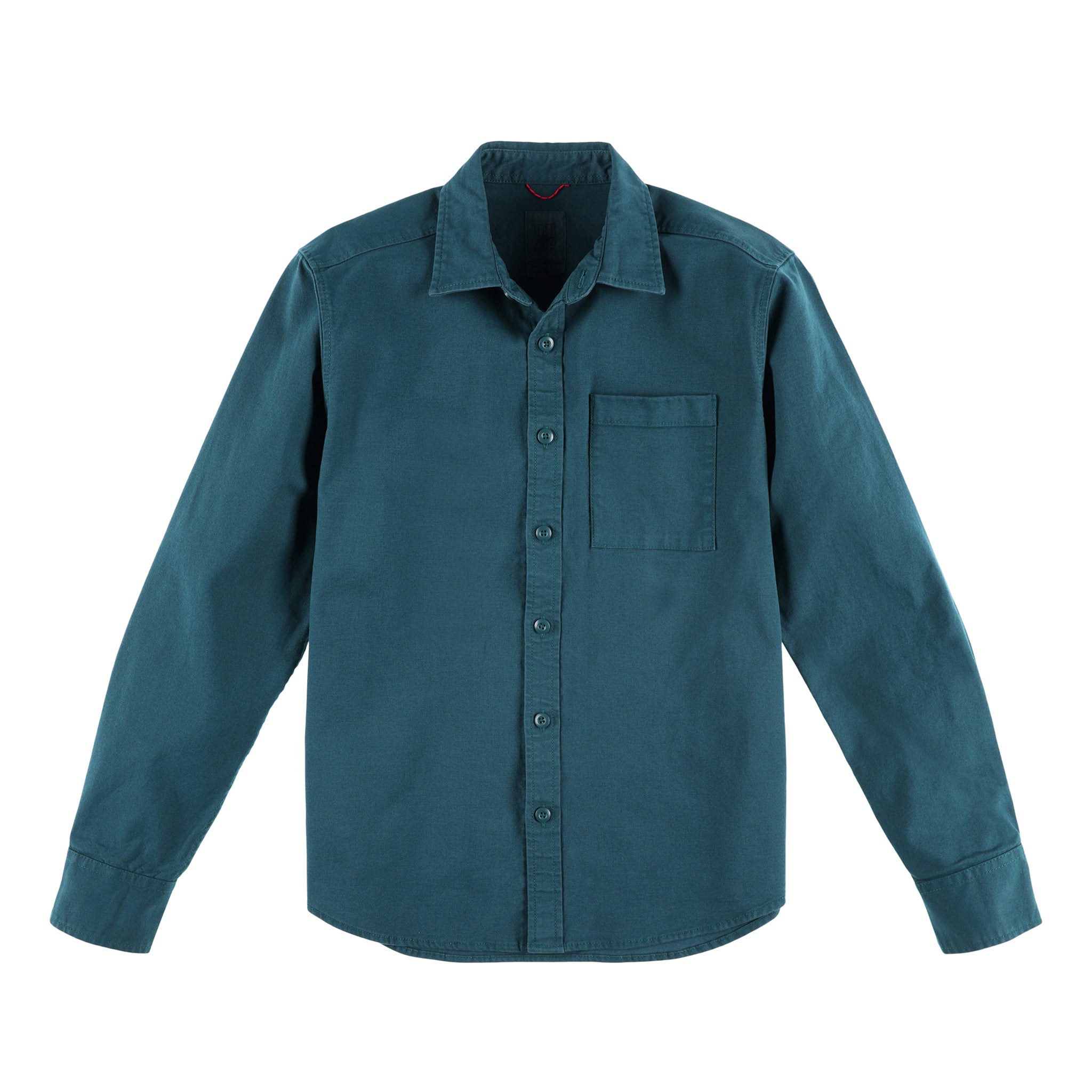 Topo Designs Herren Dirt Shirt Langarm-Knopfleiste aus Bio-Baumwolle in "Pond Blue".