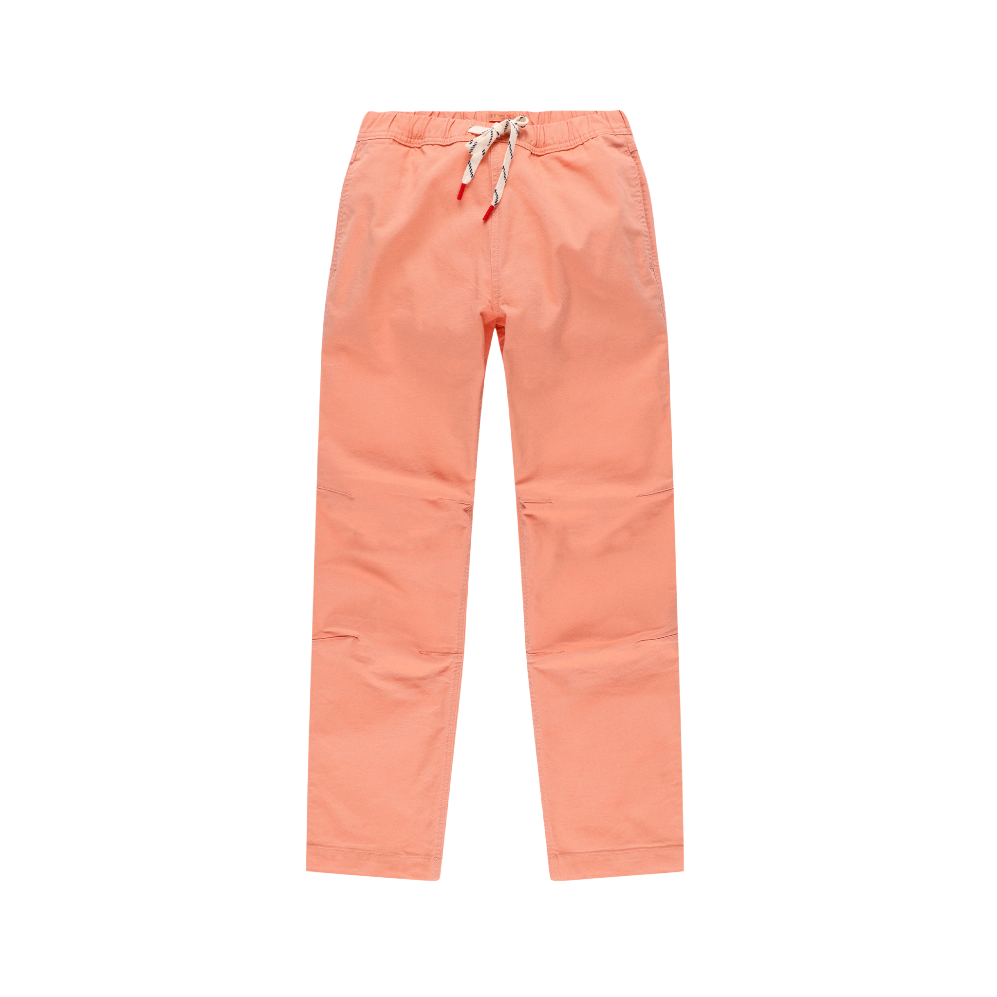 Topo Designs Damen Dirt Hose mit Kordelzug aus Baumwollstretch in Pfirsichrosa.