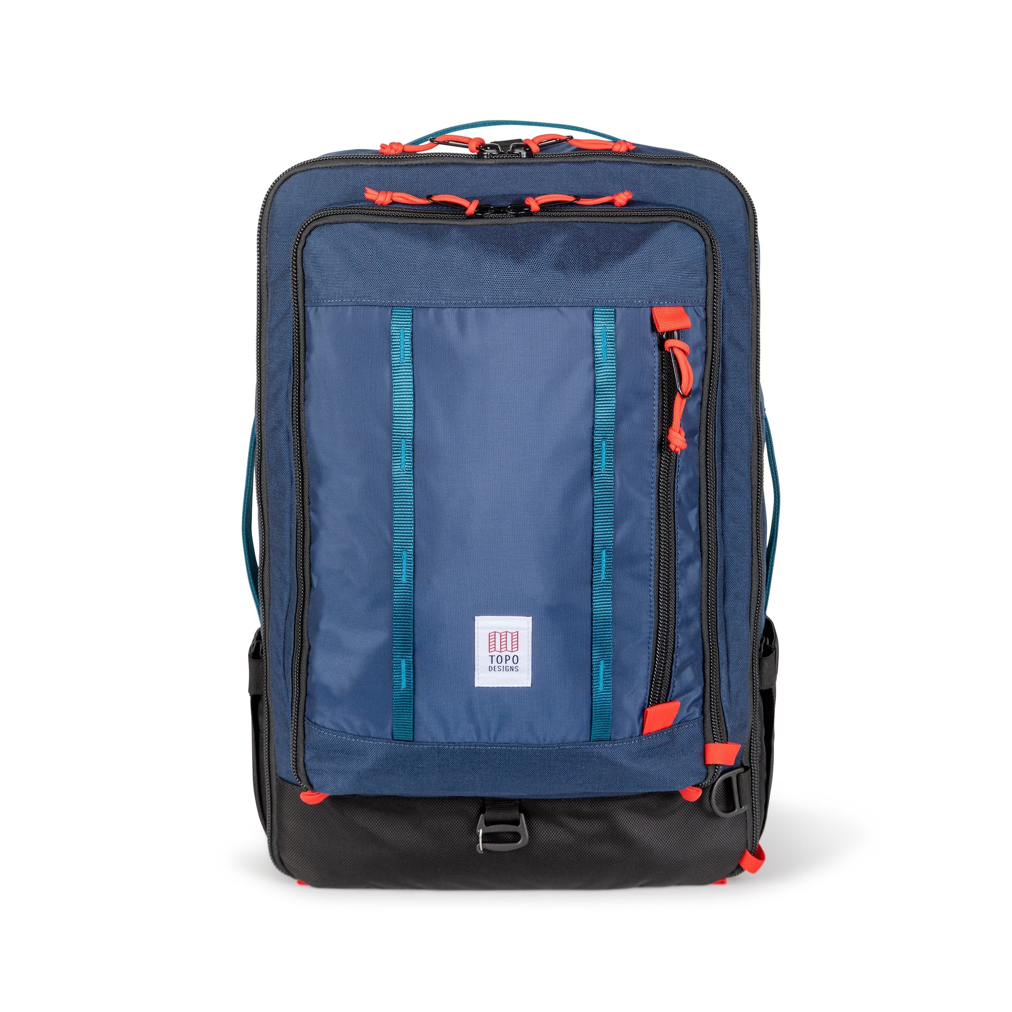 Topo Designs Global Travel Bag 40L Durable Carry On Convertible Laptop Travel Backpack in "Navy" blau.