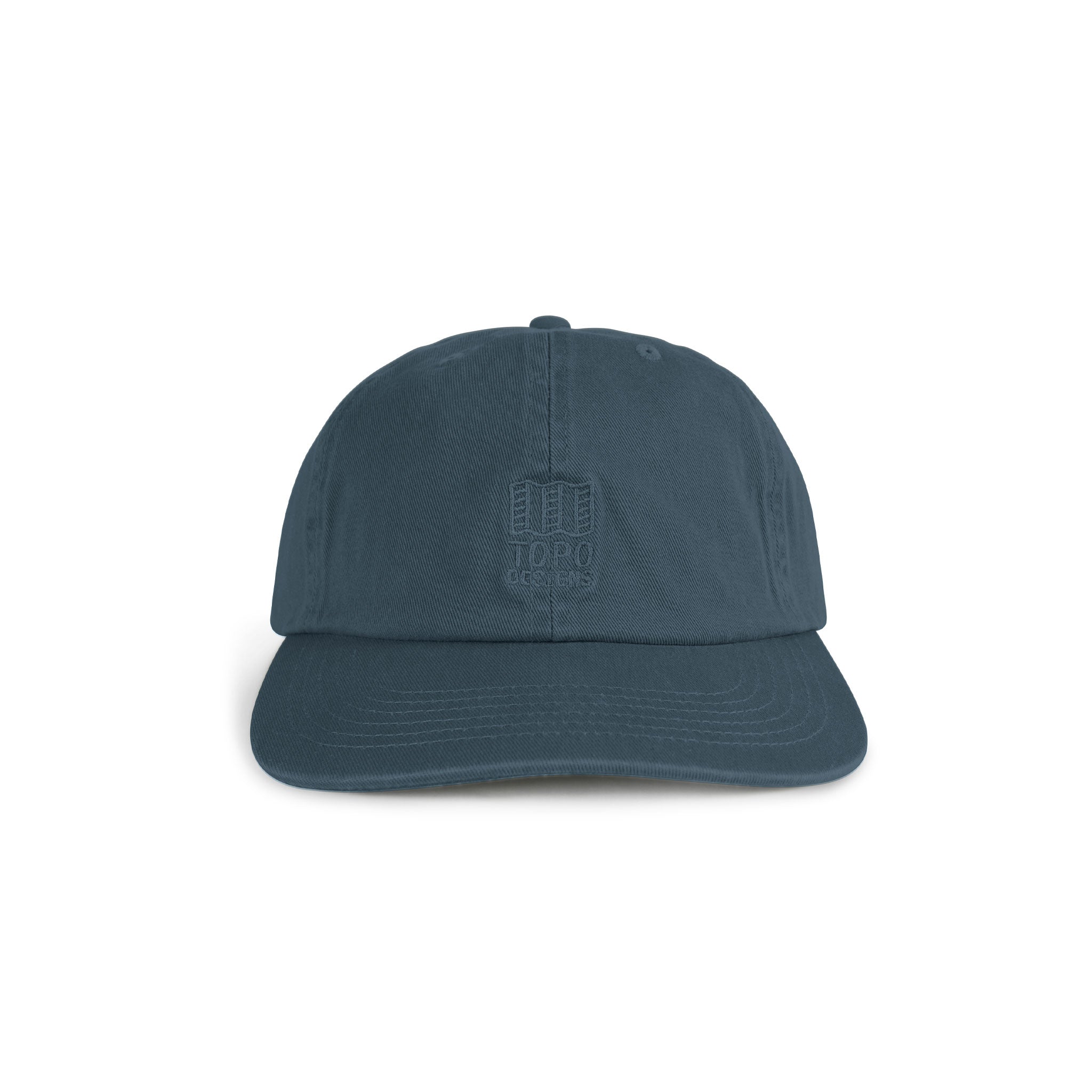 Topo Designs Mountain Ball Cap Logo-Mütze aus Baumwolle in "Pond Blue".