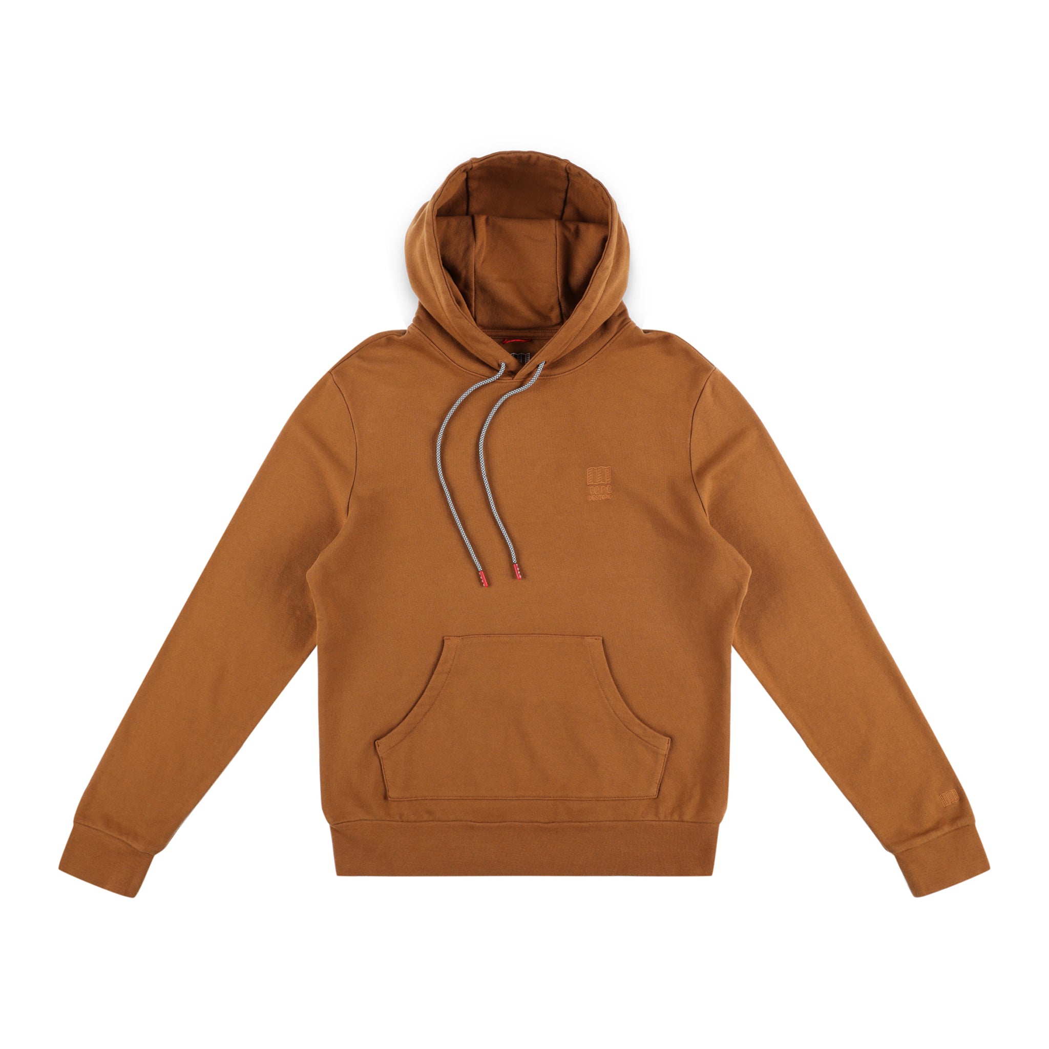 Topo Designs Herren Dirt Hoodie 100% Bio-Baumwolle French Terry Sweatshirt in "earth" braun.