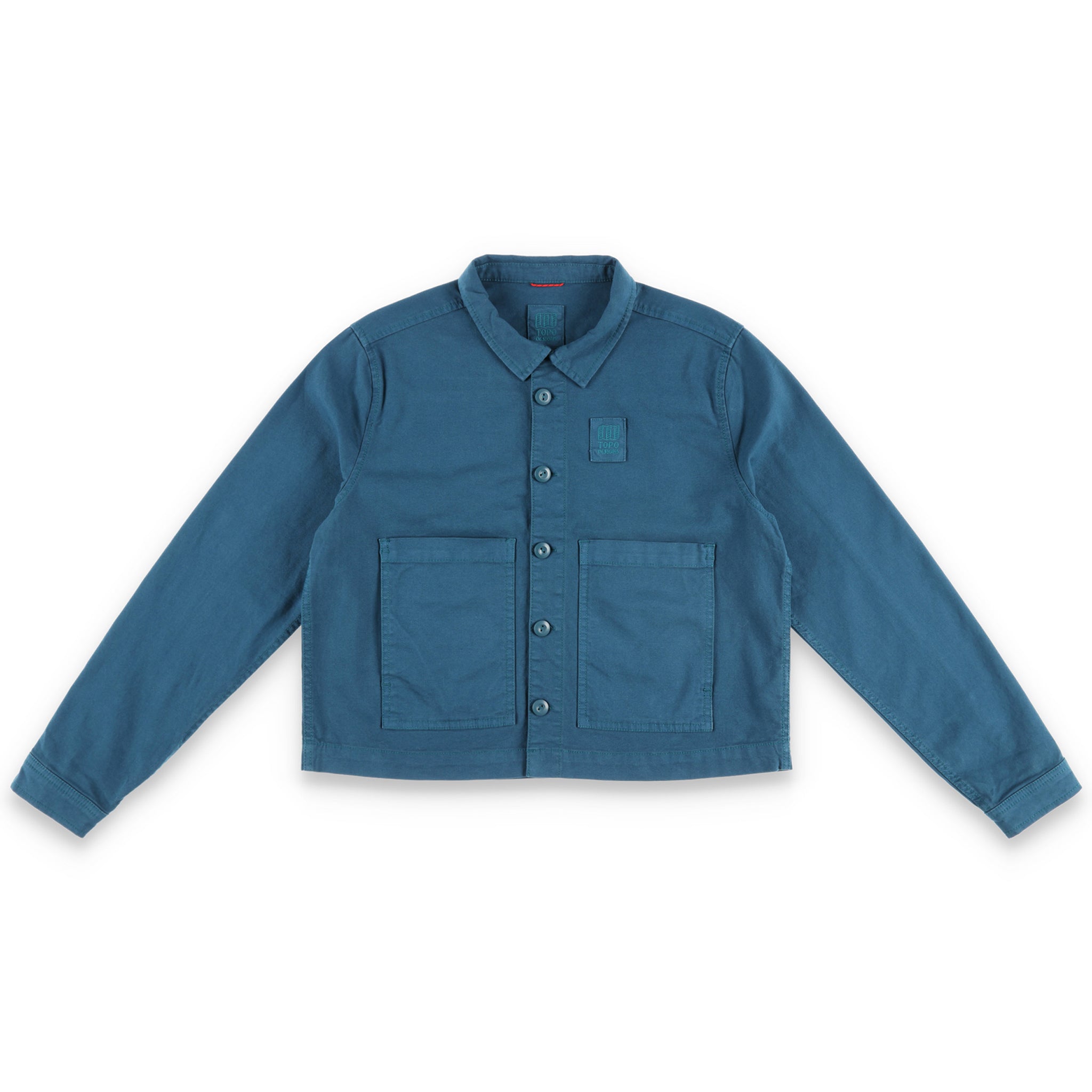 Topo Designs Damen Dirt Jacket 100% Bio-Baumwolle Shirtjacke in "pond blue"