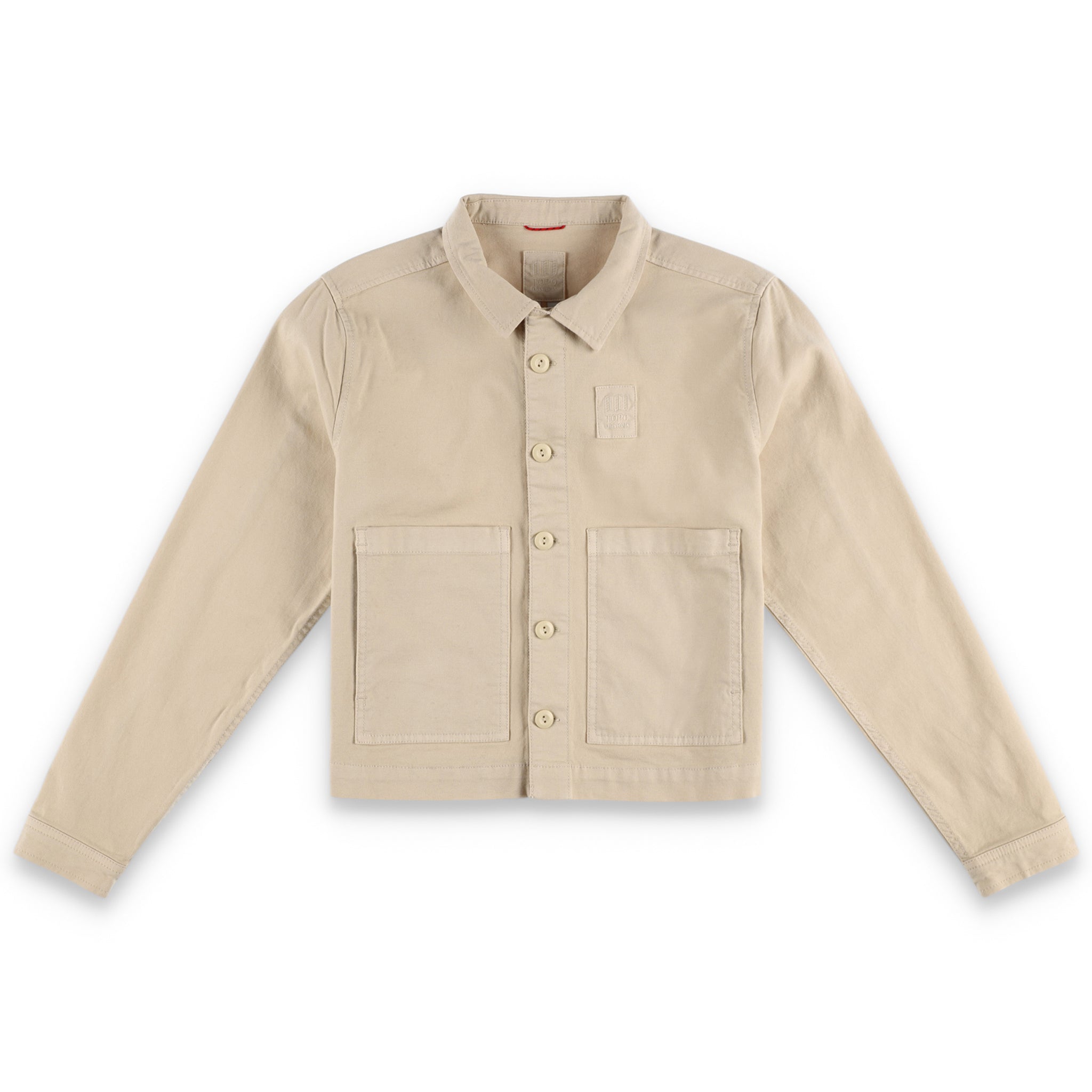 Topo Designs Damen Dirt Jacket 100% Bio-Baumwolle Shirtjacke in "sand" braun weiß