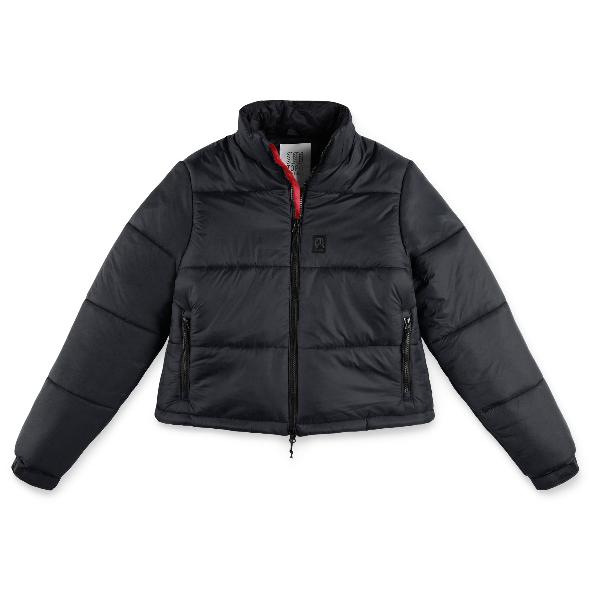 Topo Designs Damen Puffer recycelte isolierte Jacke in "Black".