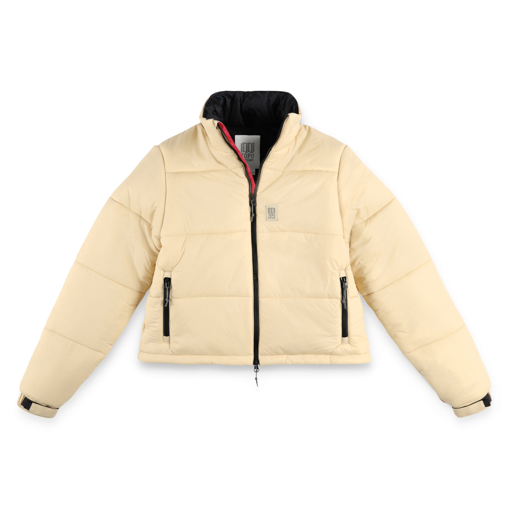 Topo Designs Damen Puffer recycelte isolierte Jacke in "Sand" weiß.