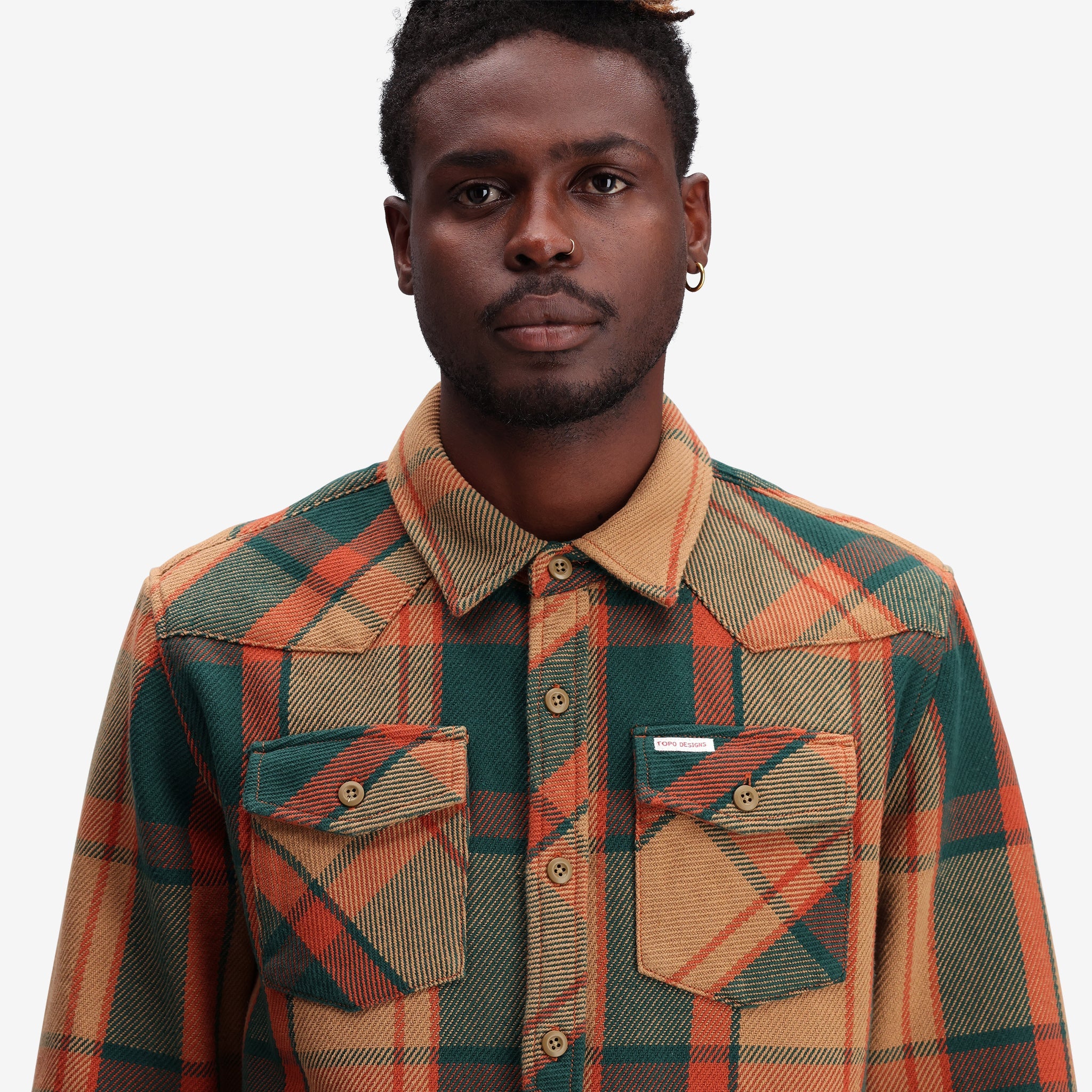 Gesamtansicht von Mountain Shirt Heavyweight in "Khaki Multi Plaid"