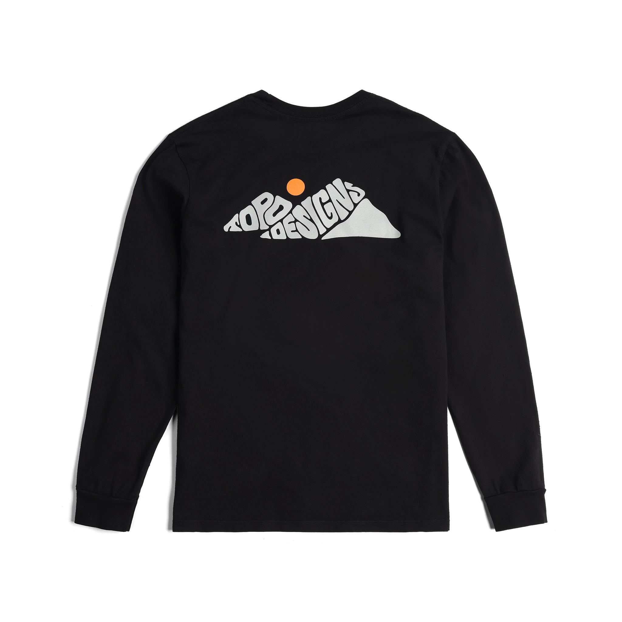 Rugged Peaks Langarm-Grafik-Tee in "Schwarz"