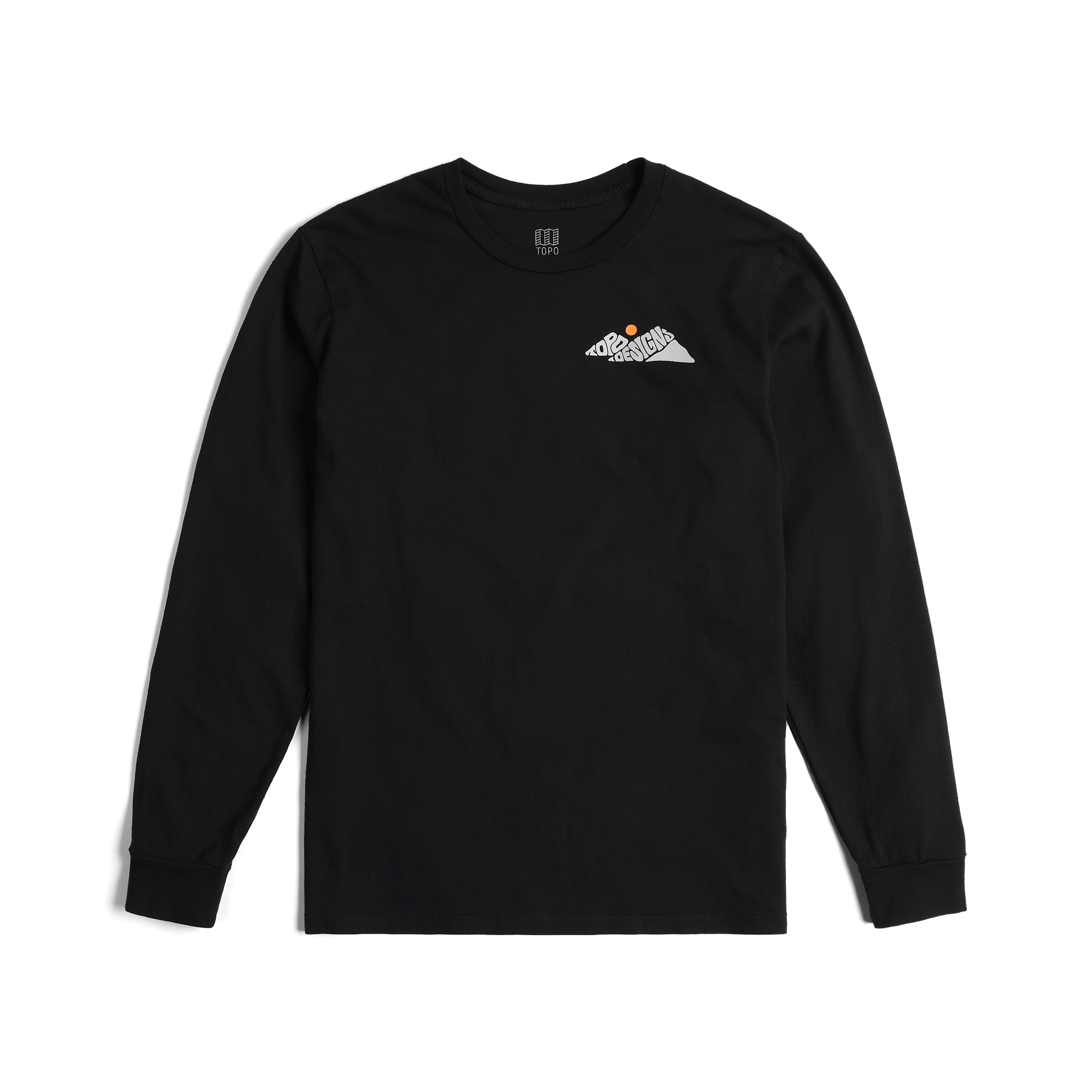 Rugged Peaks Langarm-Grafik-Tee in "Schwarz"