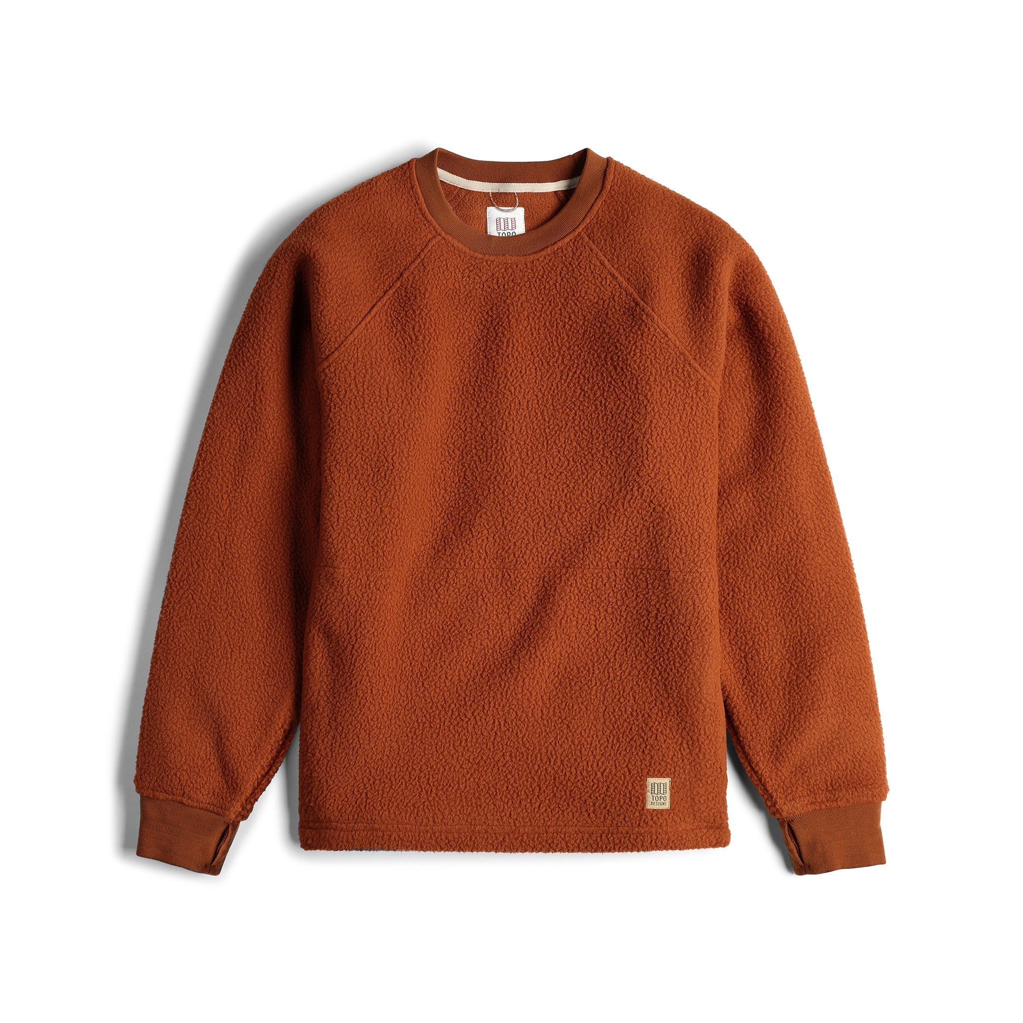 Bergfleece-Crewneck in "Ziegelstein"