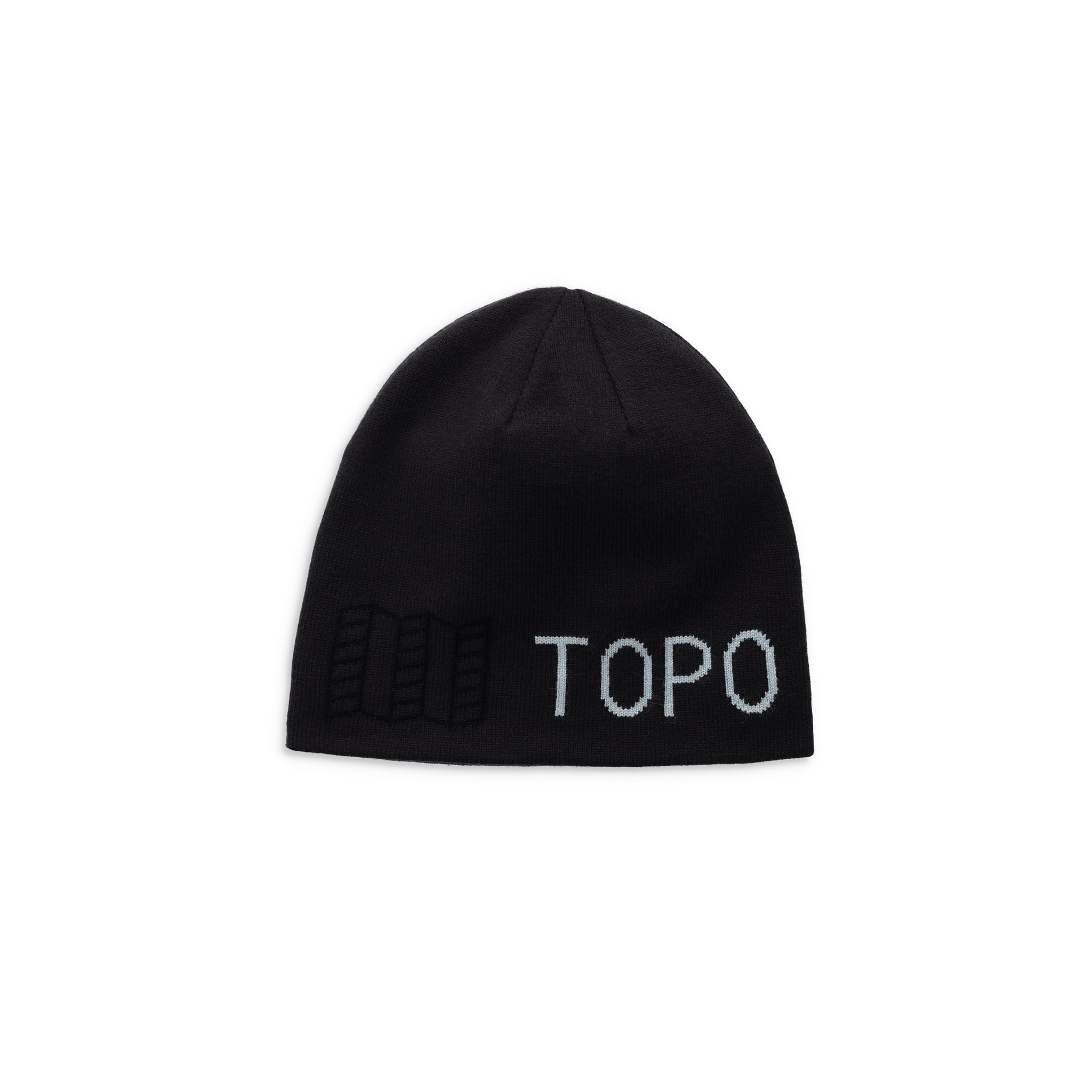 Topo Designs Slim Fitted Beanie "Schwarz / Holzkohle"