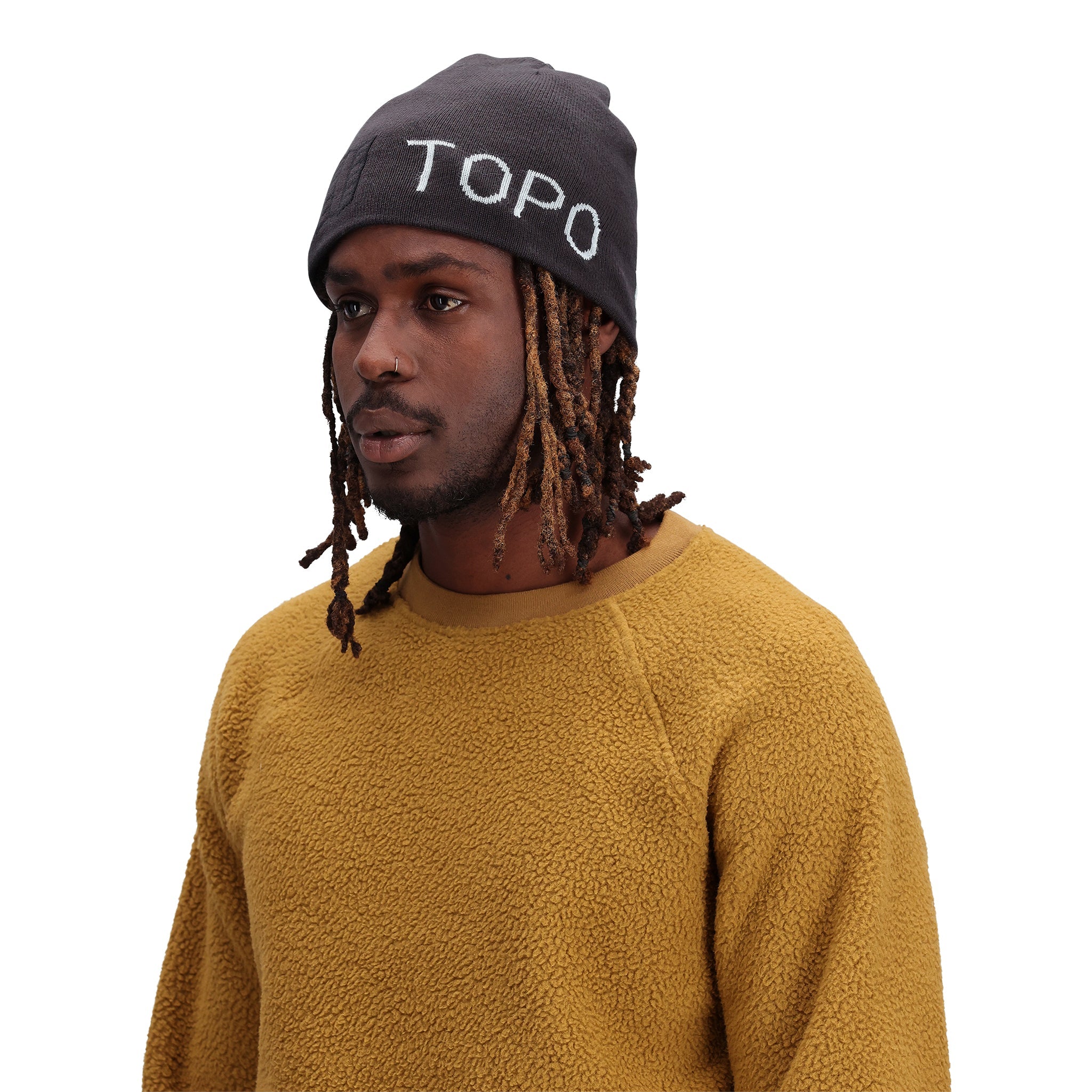 Topo Designs Slim Fitted Beanie "Schwarz / Holzkohle"