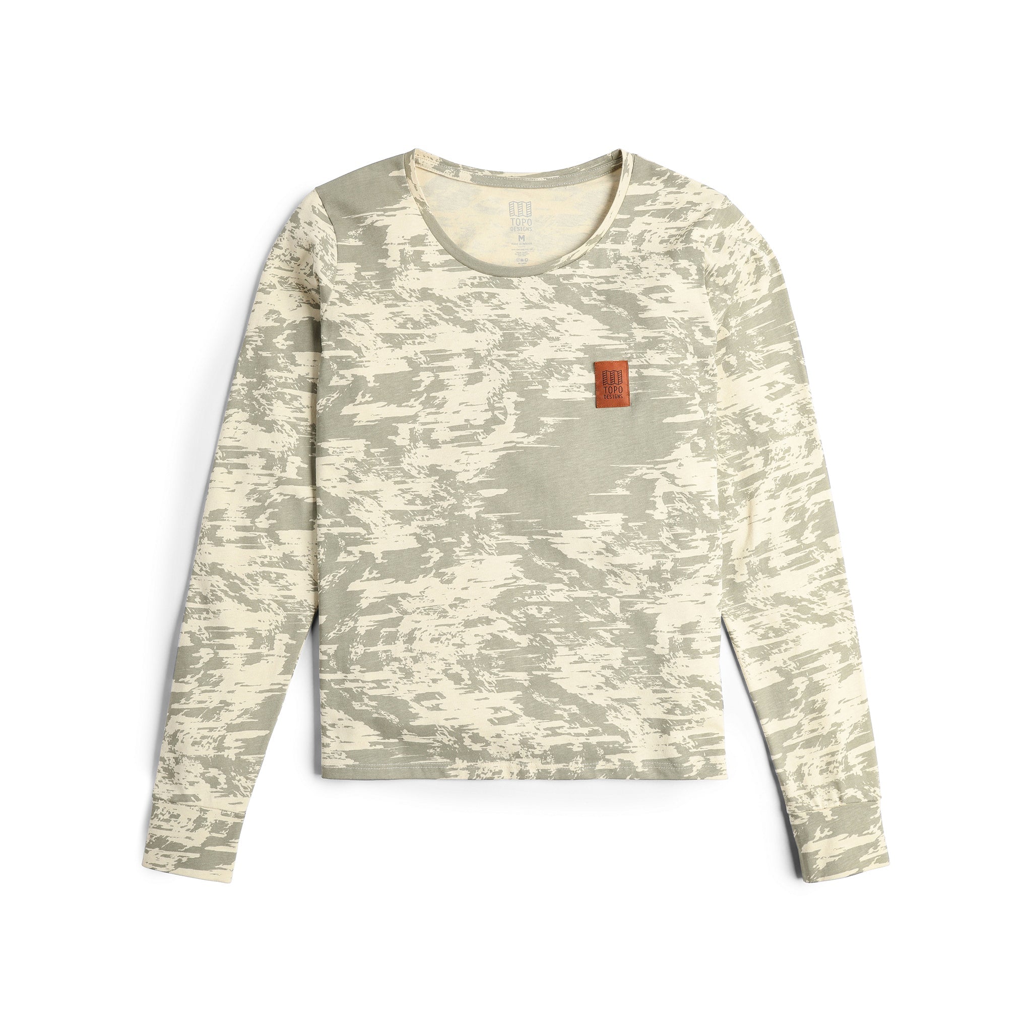 Topo Designs Damen Splintered L/S Tee in "Sand Multi"