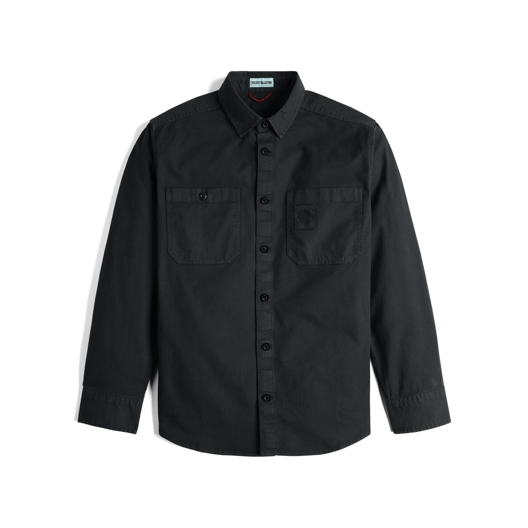 Vorderansicht des Topo Designs Dirt Overshirt - Herren  in "Black"