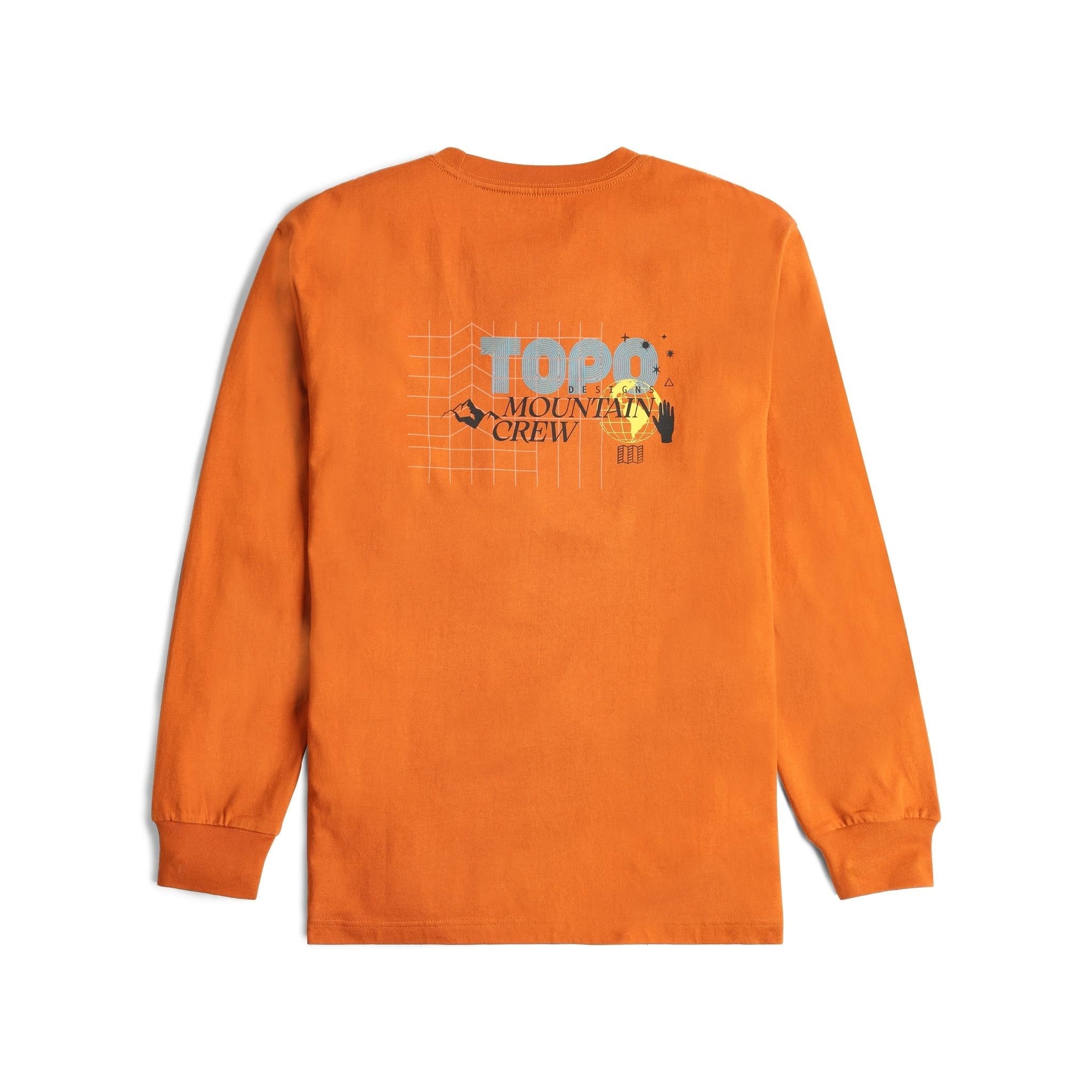 Rückansicht des Topo Designs Mountain Crew Tee Long Sleeve - Herren in "Clay"