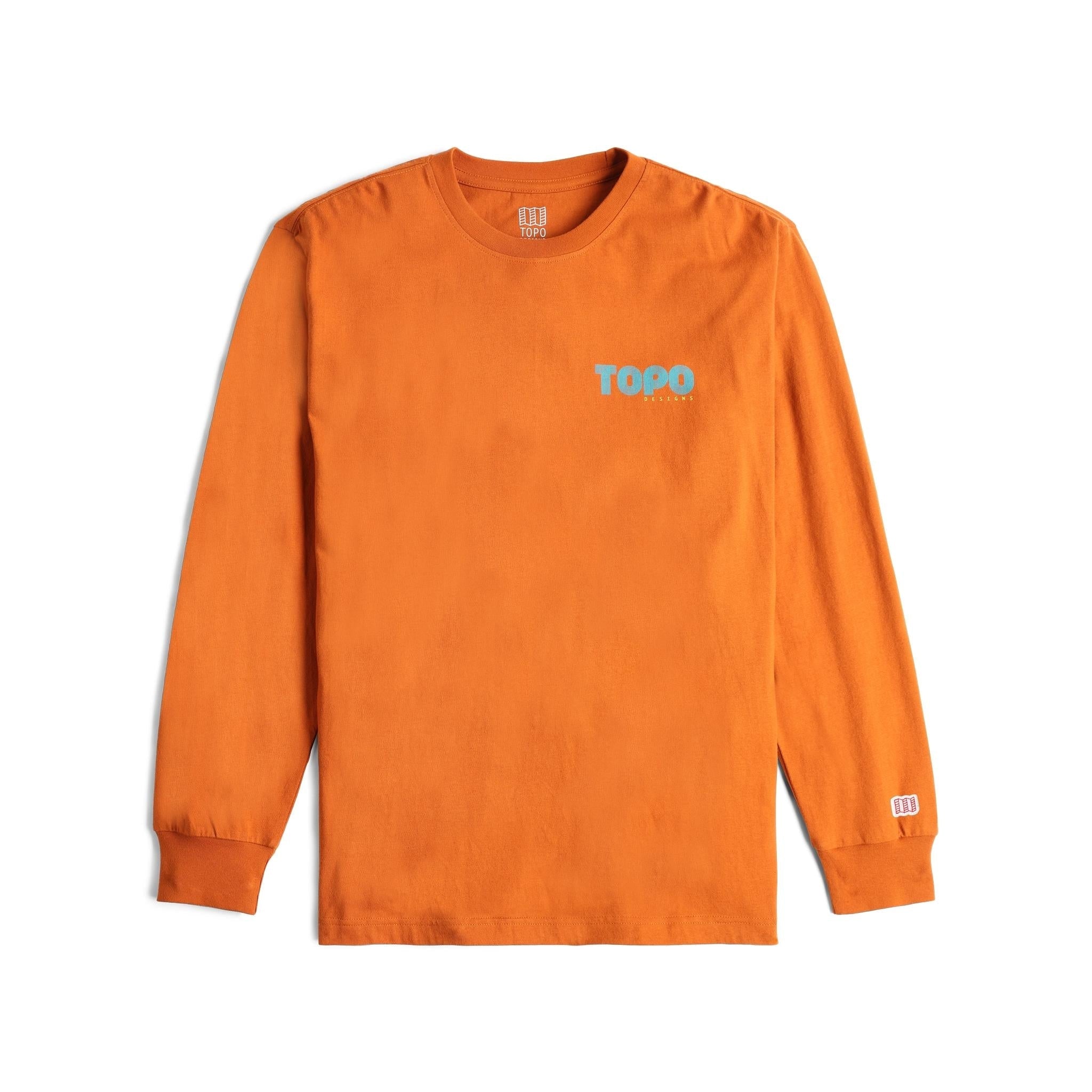 Vorderansicht des Topo Designs Mountain Crew Tee Long Sleeve - Herren in "Clay"