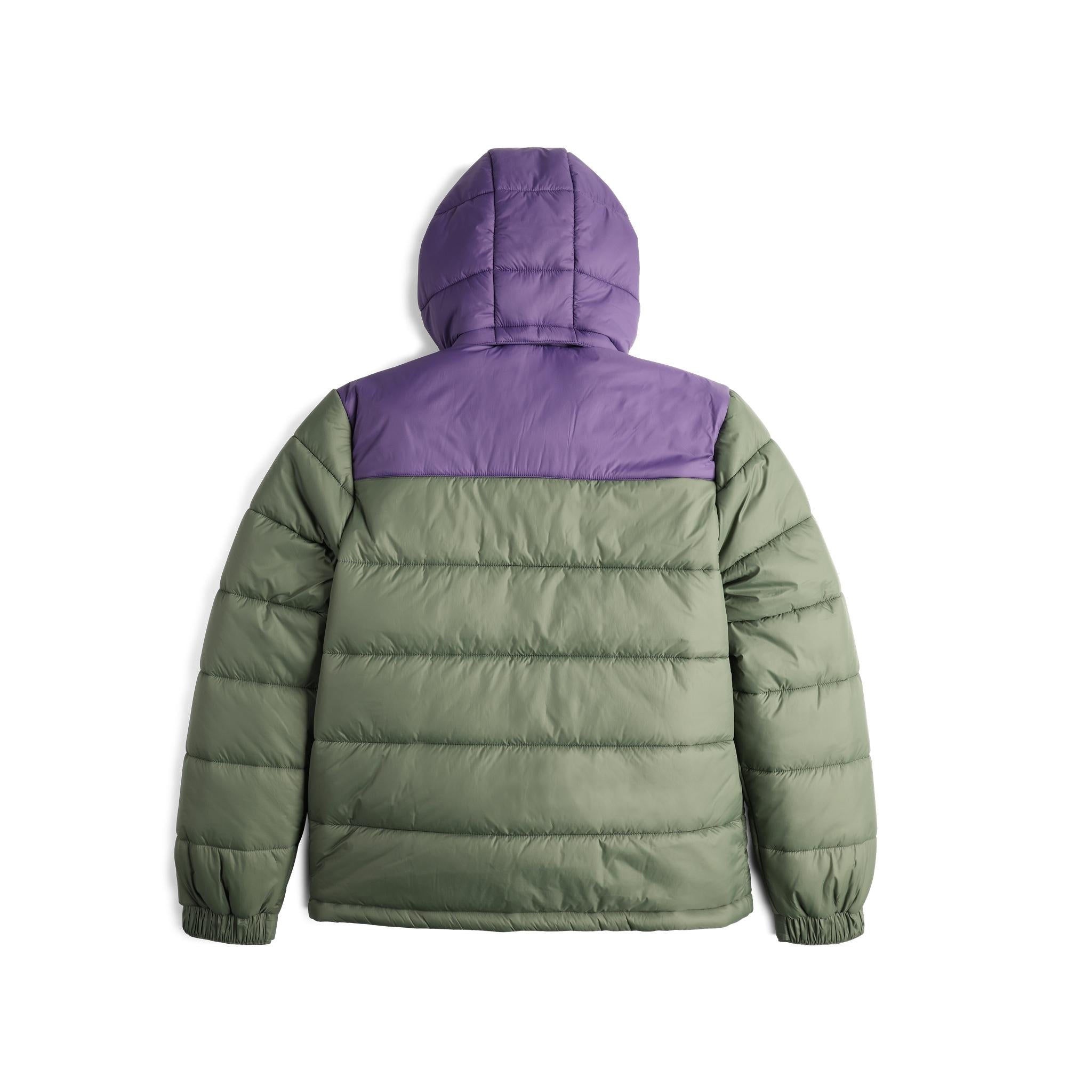 Rückansicht der Topo Designs Retro Ridge Pufferjacke - Herren  in "Beetle / Loganberry"