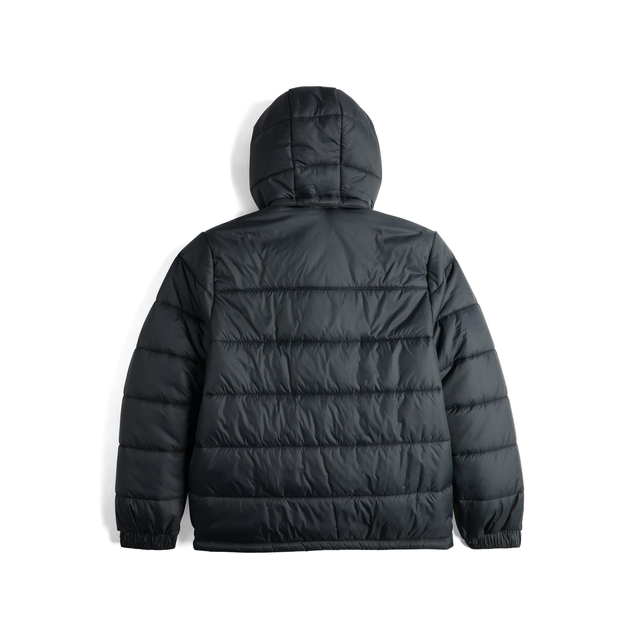 Rückansicht der Topo Designs Retro Ridge Puffer Jacket - Herren  in "Black / Black"