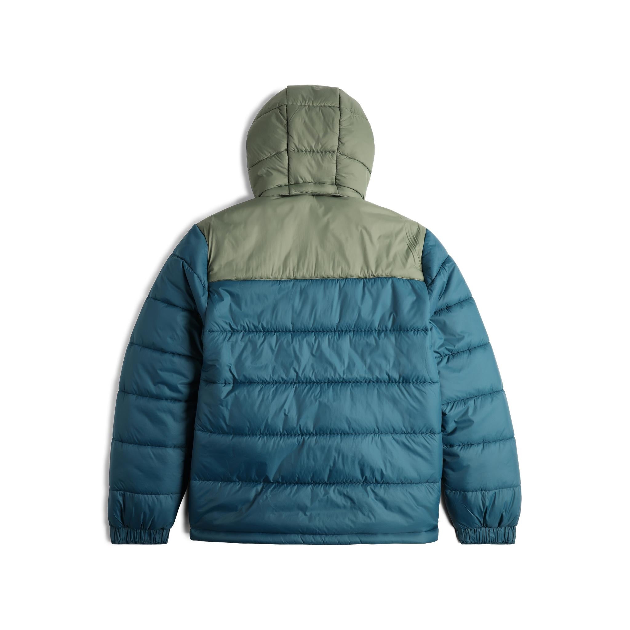 Rückansicht der Topo Designs Retro Ridge Pufferjacke - Herren  in "Pond Blue / Beetle"