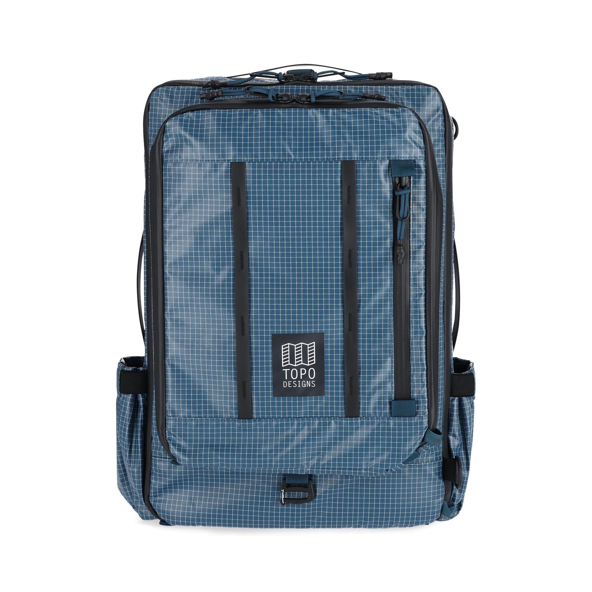 Vorderansicht der Topo Designs Apex Reisetasche 30L in "Pond Blue"