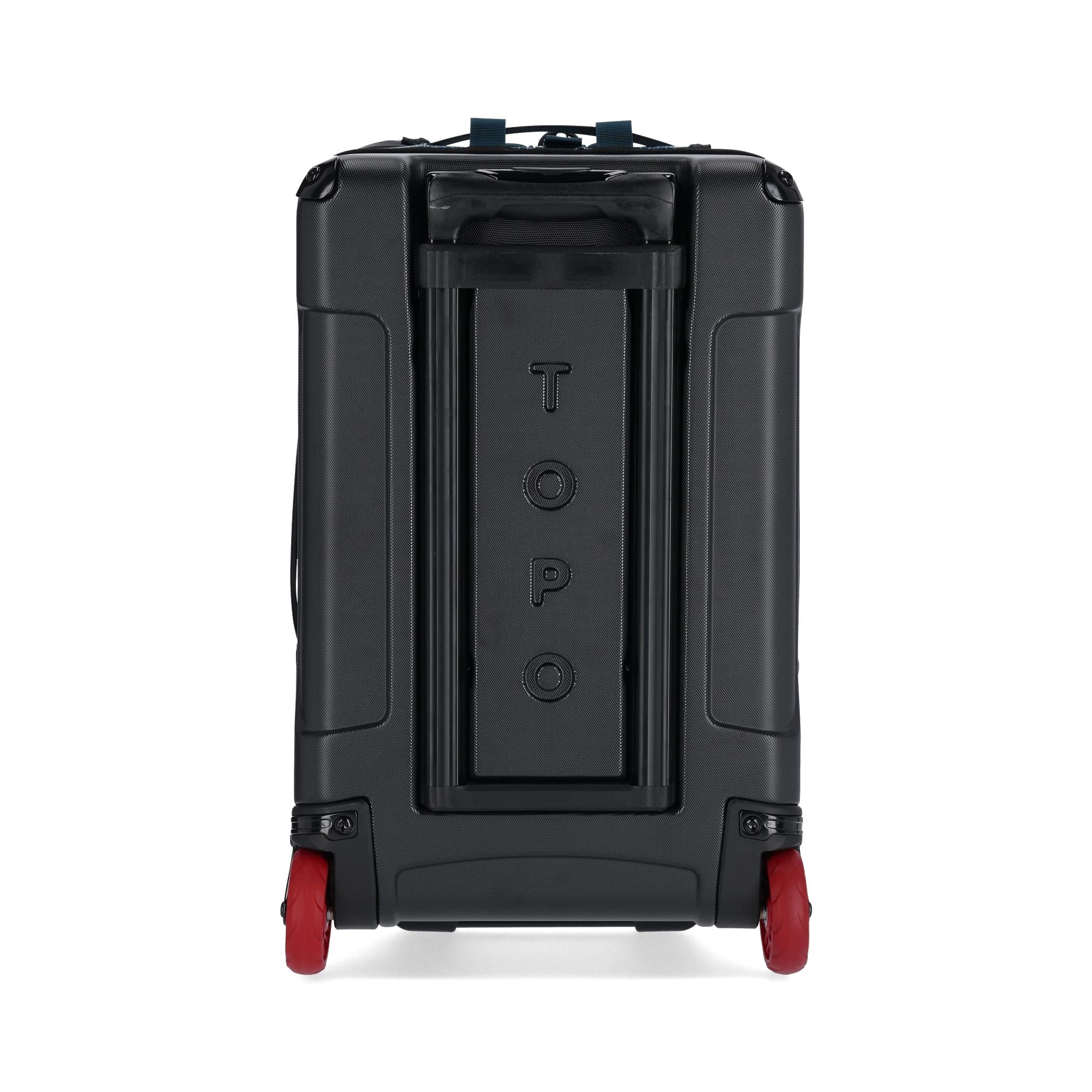 Vorderansicht der Topo Designs Apex Travel Roller Bag in "Pond Blue"