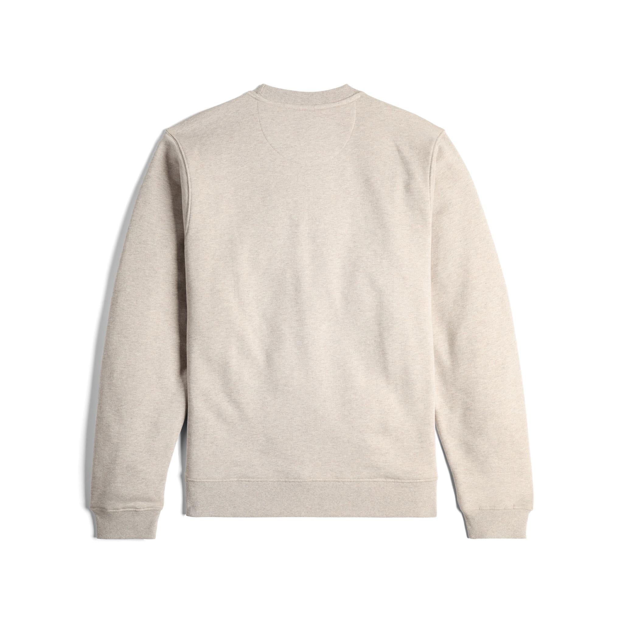 Rückansicht des Topo Designs Label Sweatshirt - Unisex in "Oatmeal Heather"