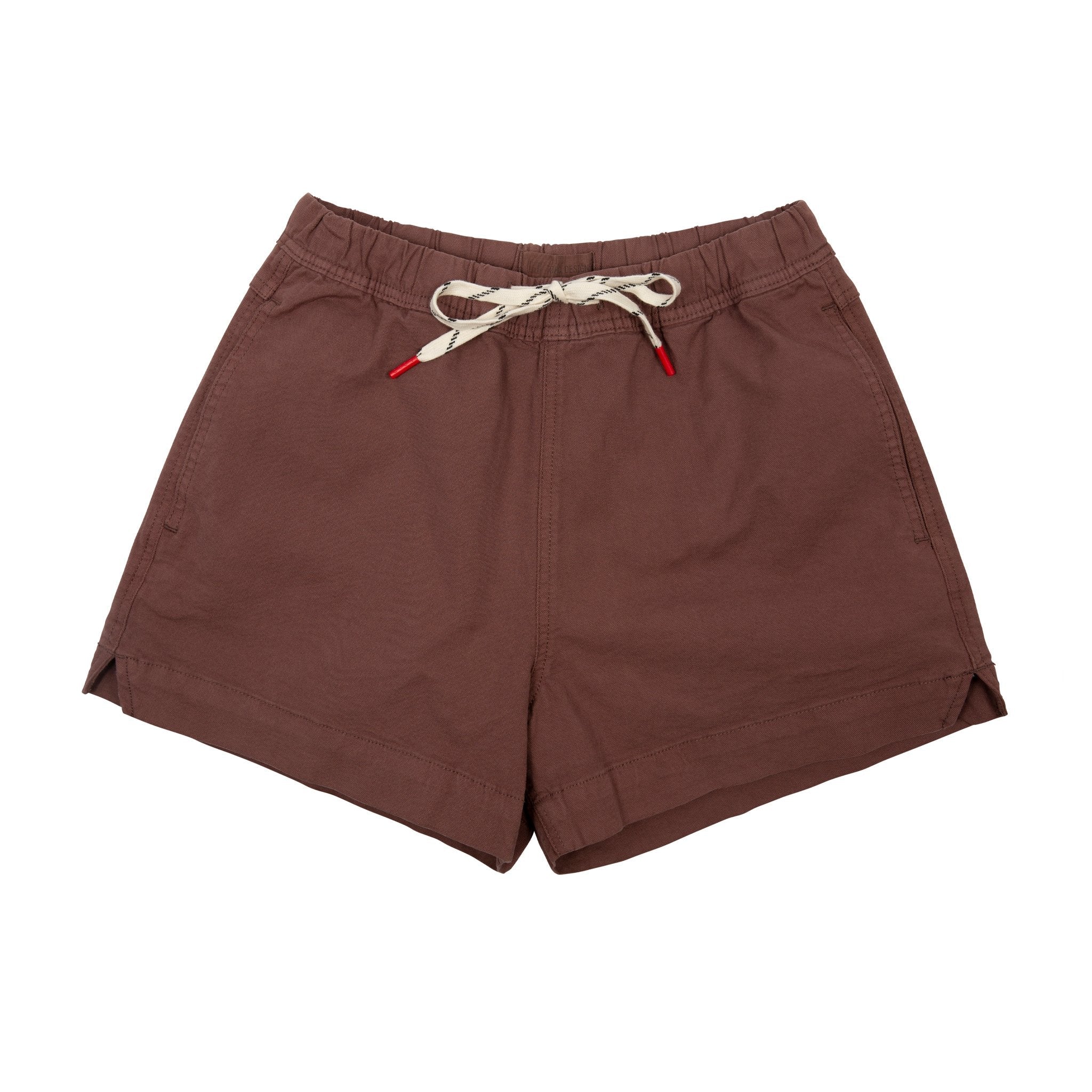 Topo Designs Damen Dirt Shorts in "Peppercorn" purpurbraun.