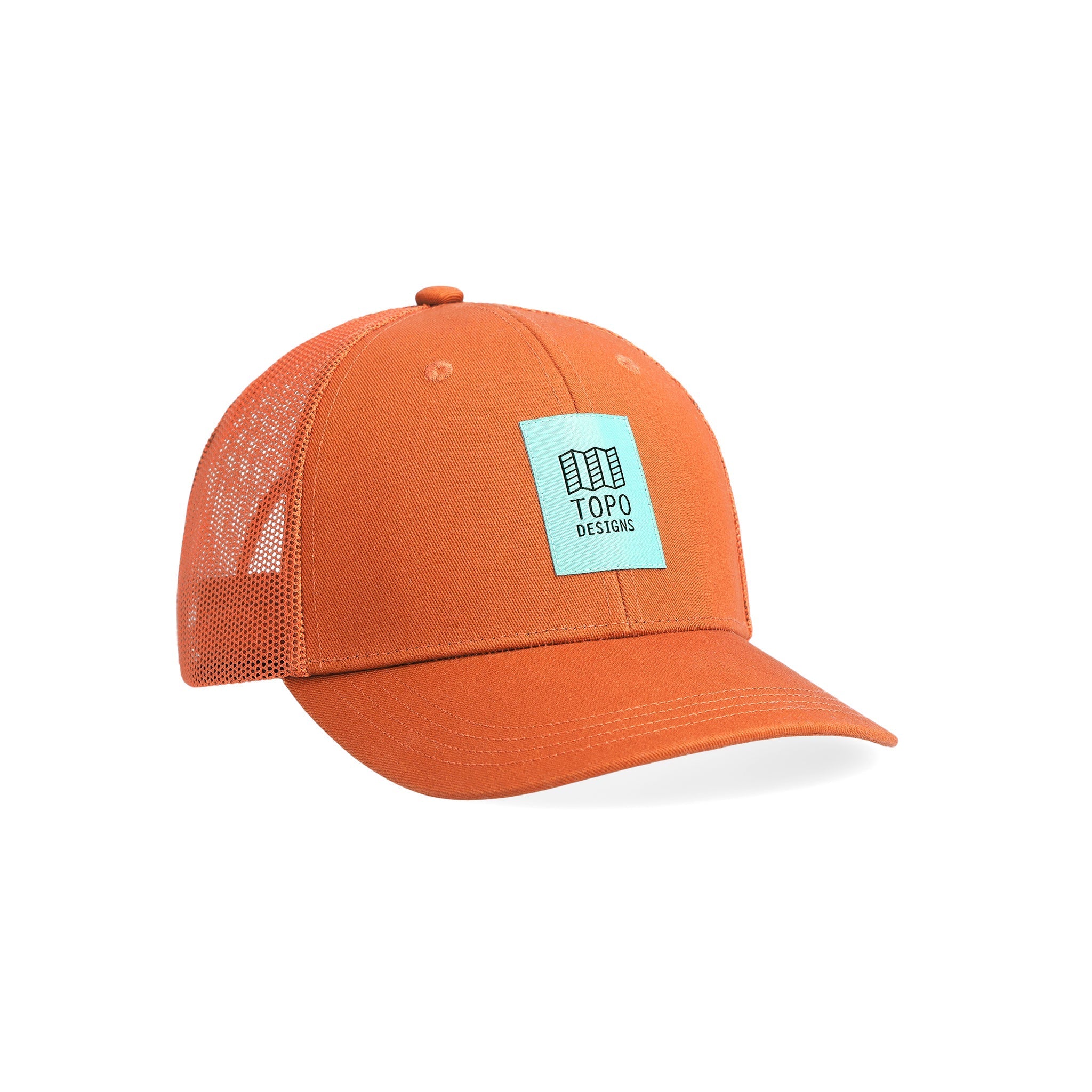 Topo Designs Trucker Hat mit Netzrücken und Original-Logoaufnäher in "Clay".