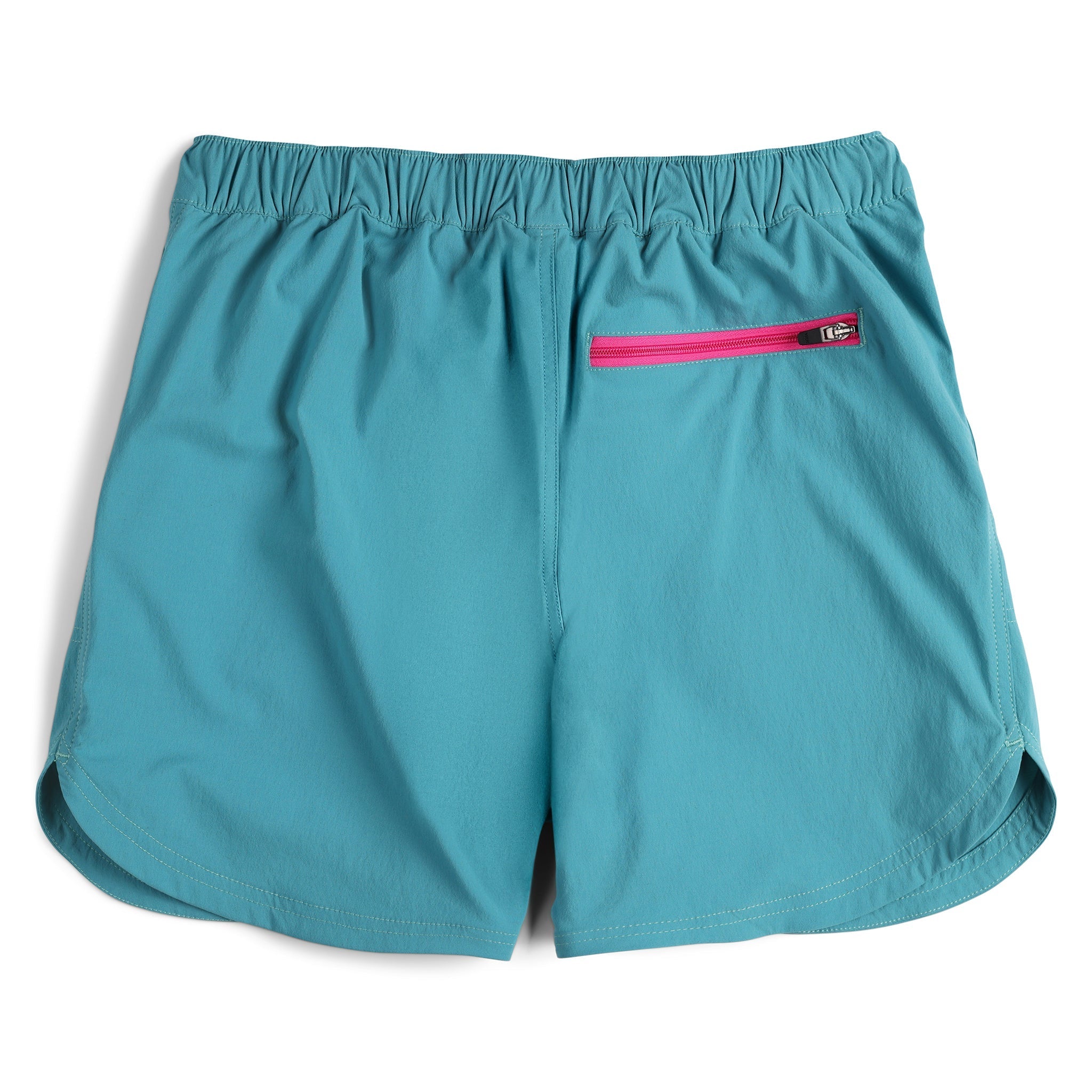 Rückenansicht der Topo Designs Damen River quick-dry swim Shorts in "Glacier".Topo Designs Damen River quick-dry swim Shorts in "Glacier".