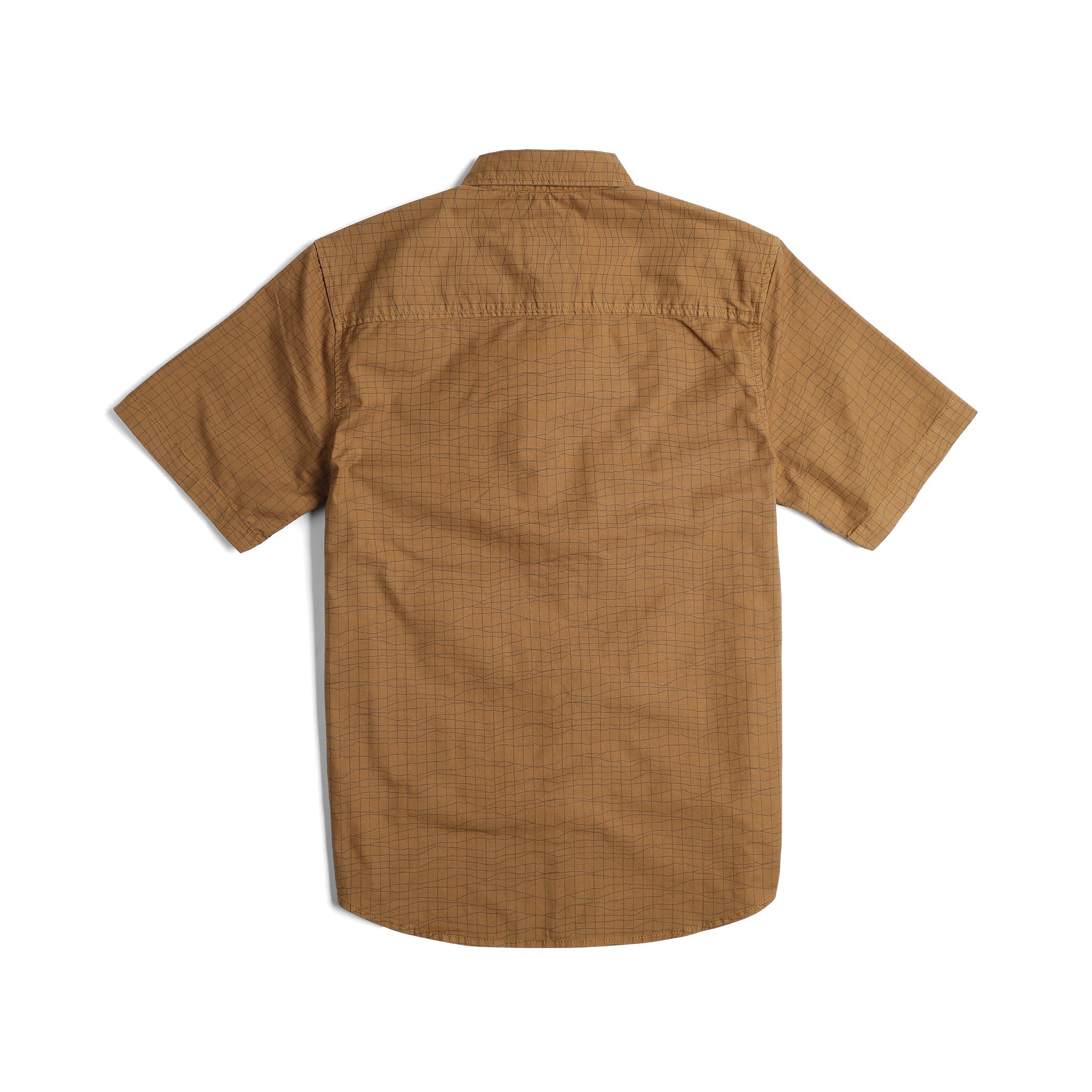 Rückenansicht von Topo Designs Dirt Desert Shirt Ss - Herren in "Dark Khaki Terrain"