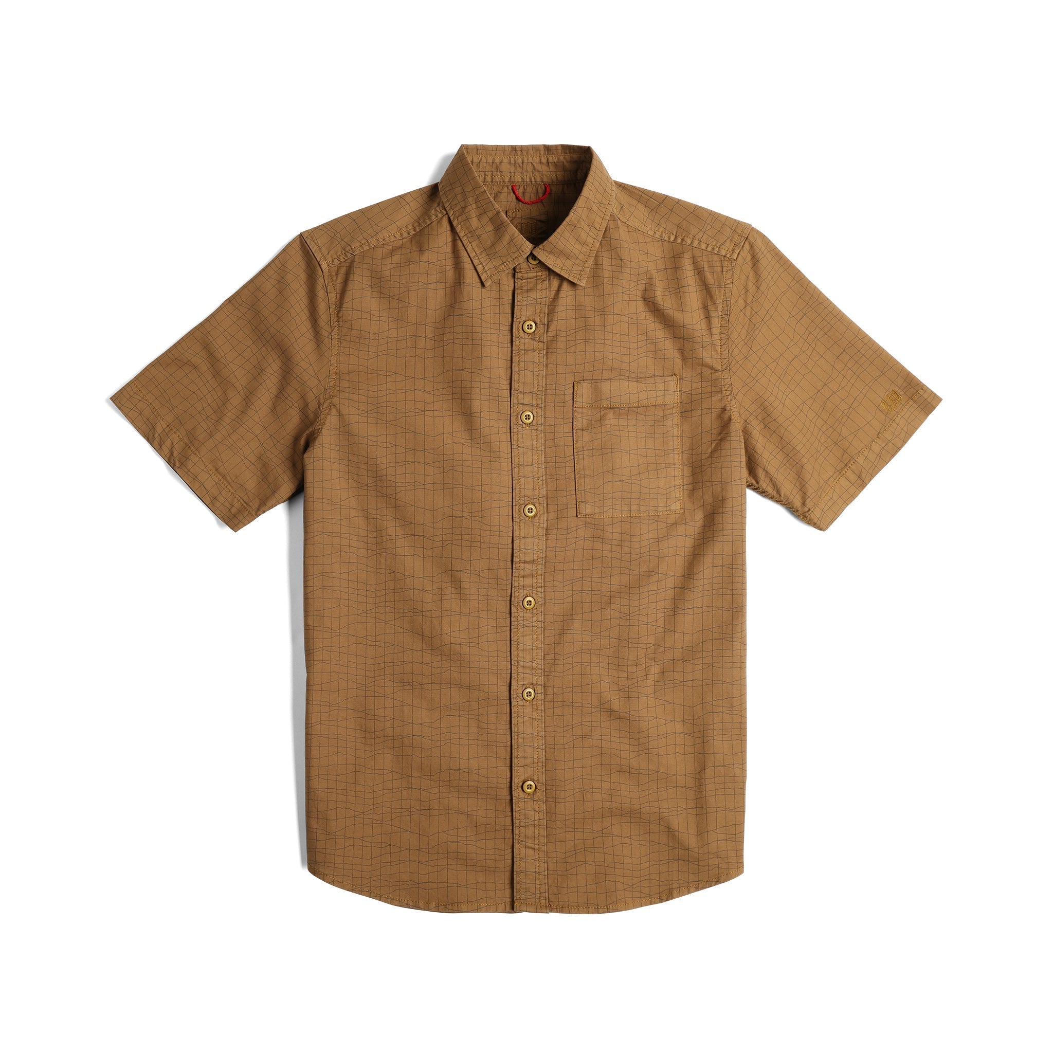 Vorderansicht des Topo Designs Dirt Desert Shirt Ss - Herren in "Dark Khaki Terrain"