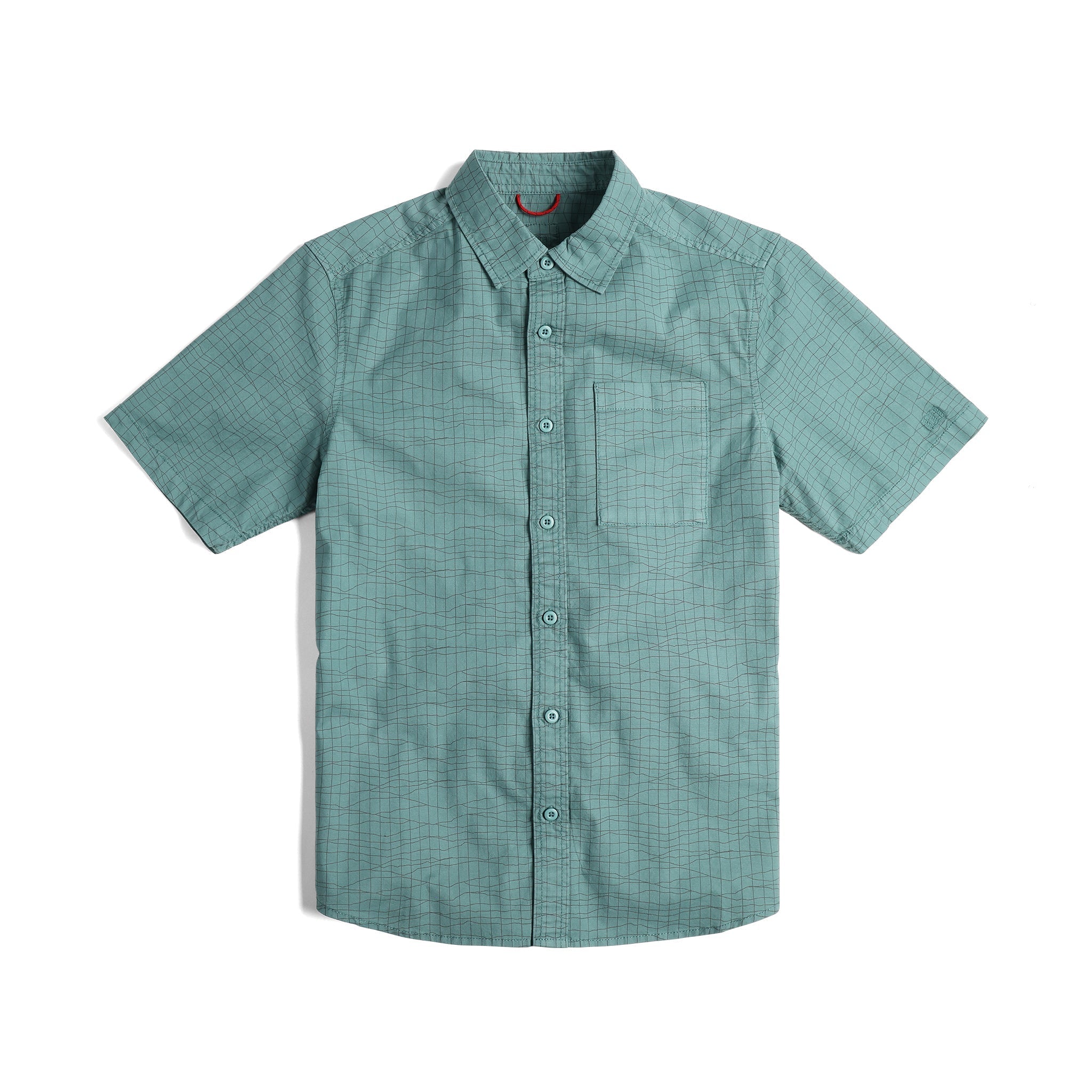 Vorderansicht des Topo Designs Dirt Desert Shirt Ss - Herren in "Sea Pine Terrain"