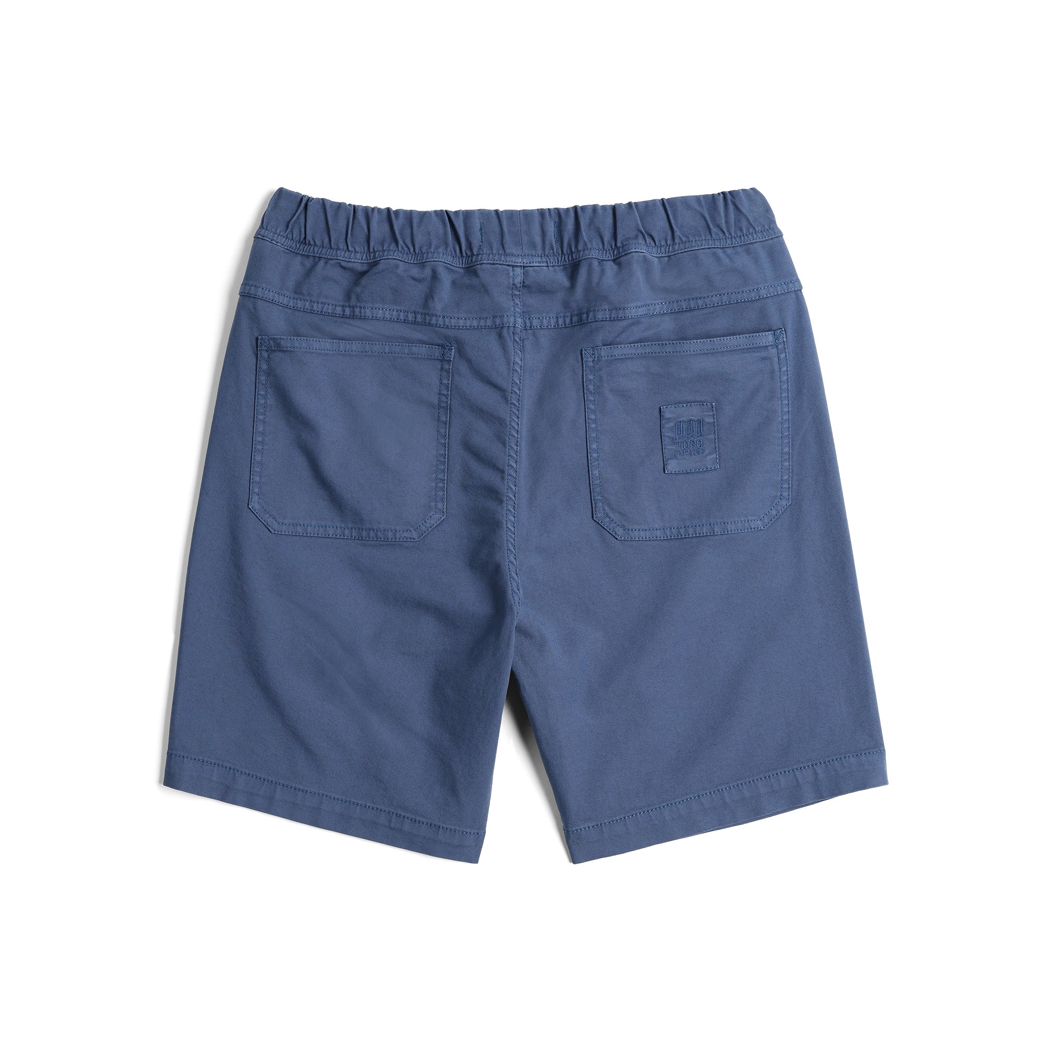 Rückansicht der Topo Designs Dirt Shorts - Herren in "Dark Denim"