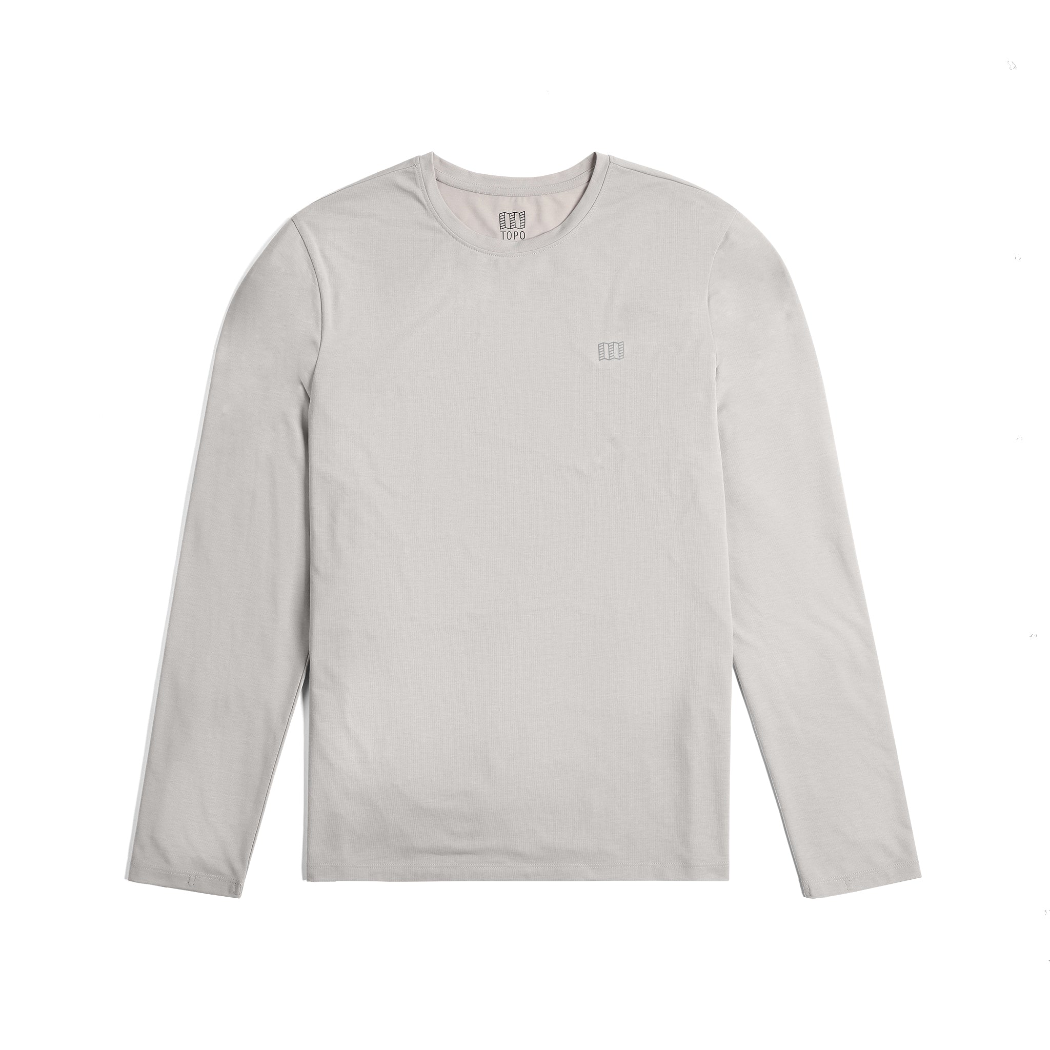 Vorderansicht des Topo Designs Global Tek Crew - Herren in "Light Gray"