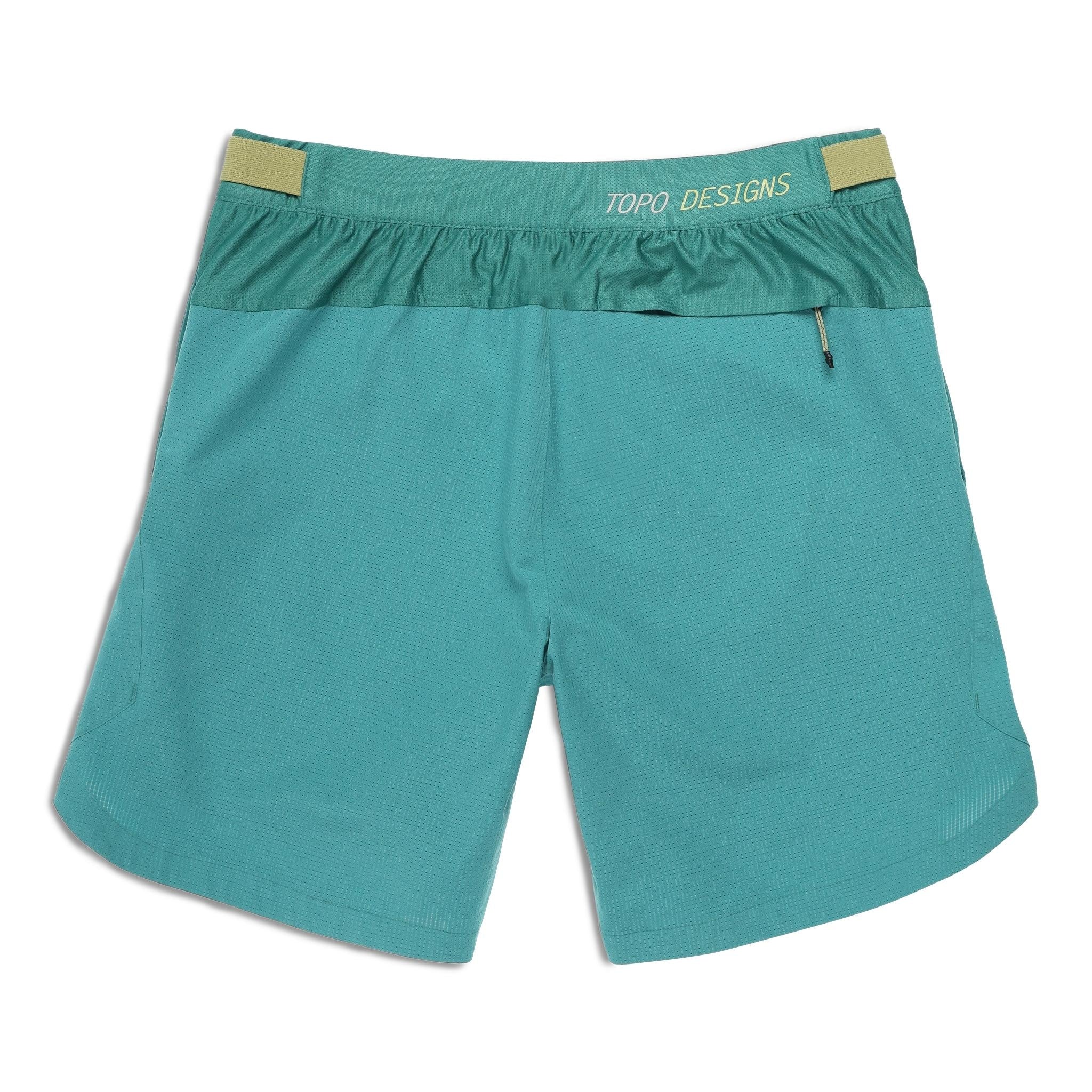 Rückenansicht der Topo Designs Global Trek Shorts 7" - Herren in "Caribbean"