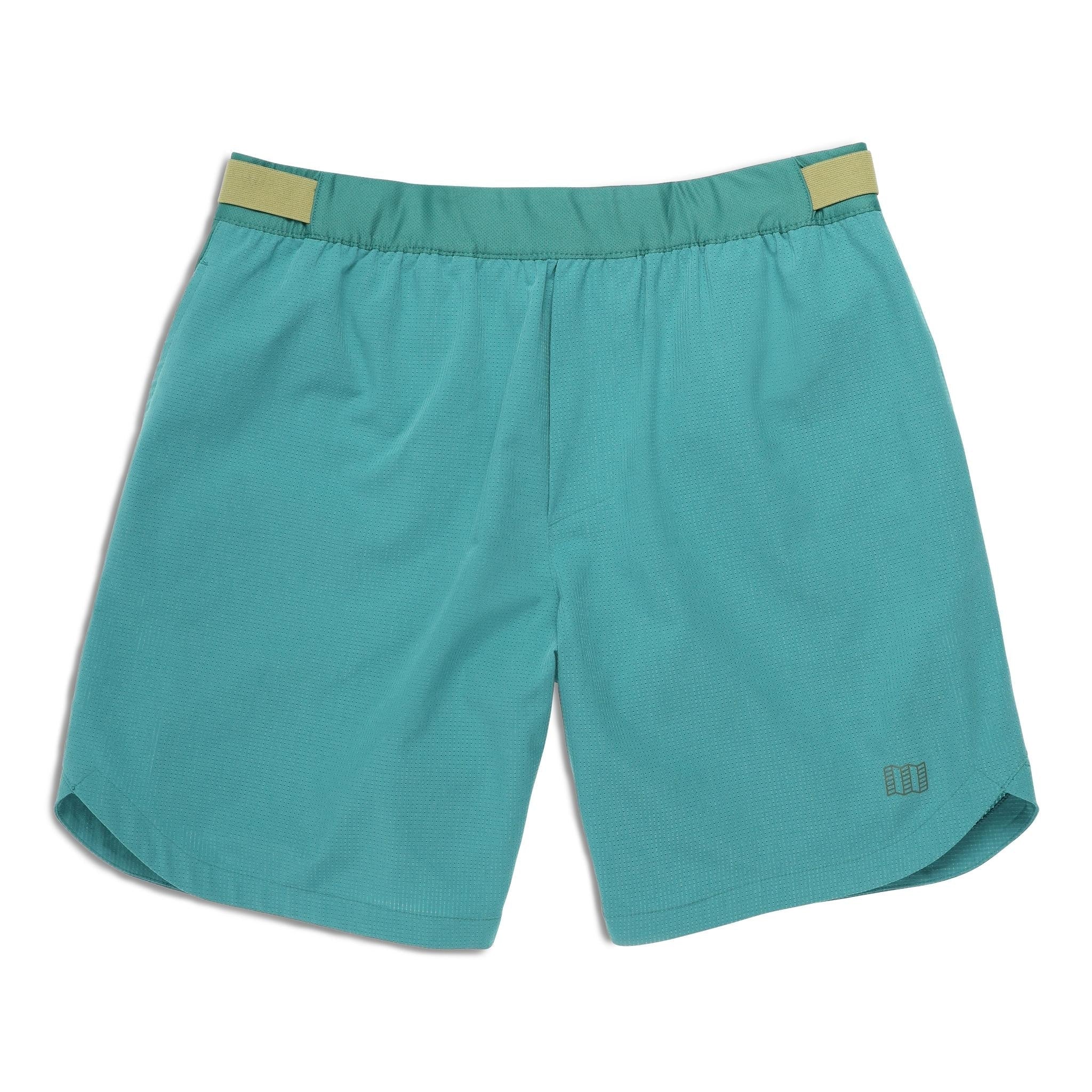 Vorderansicht der Topo Designs Global Trek Shorts 7" - Herren in "Caribbean"