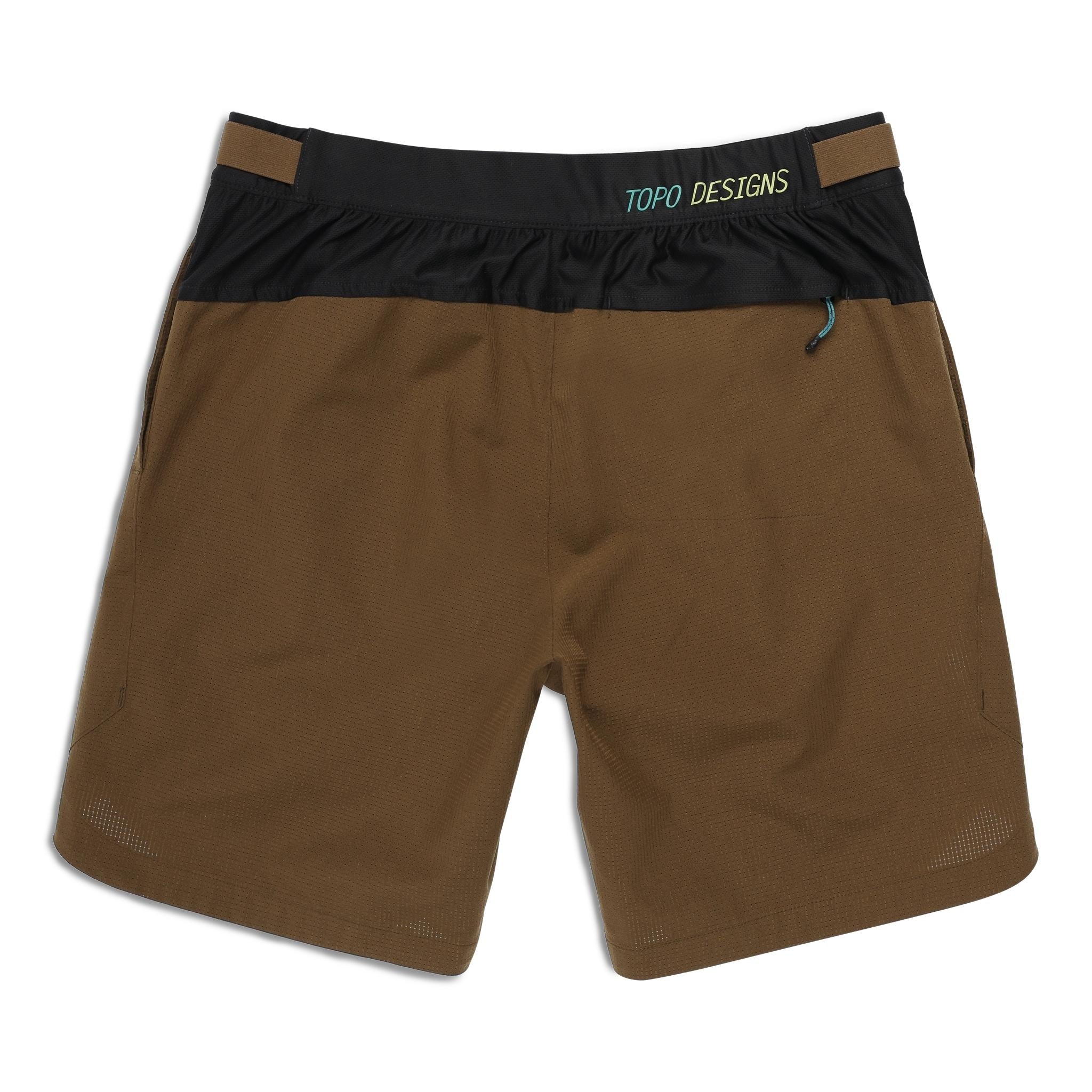 Rückenansicht der Topo Designs Global Trek Shorts 7" - Herren in "Desert Palm"