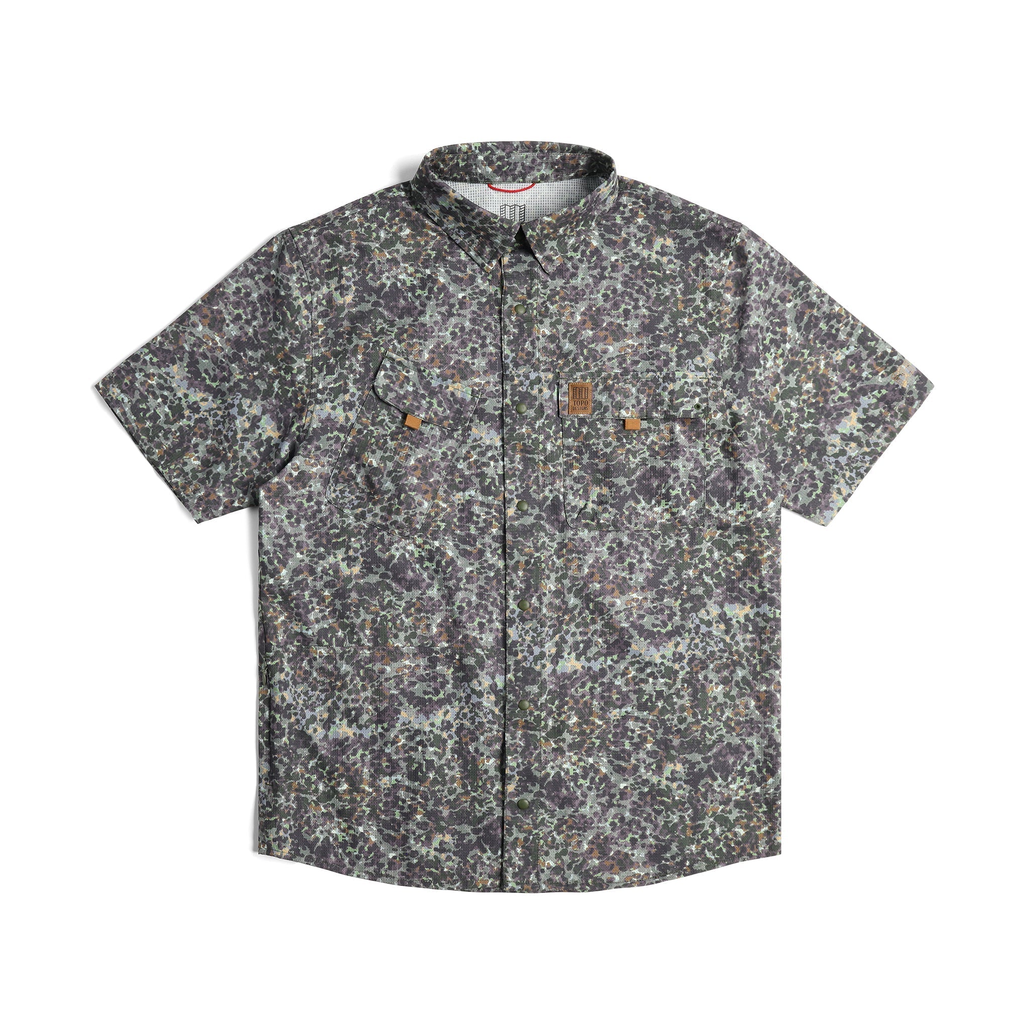 Vorderansicht des Topo Designs Retro River Shirt Ss - Herren in "Olive Meteor"