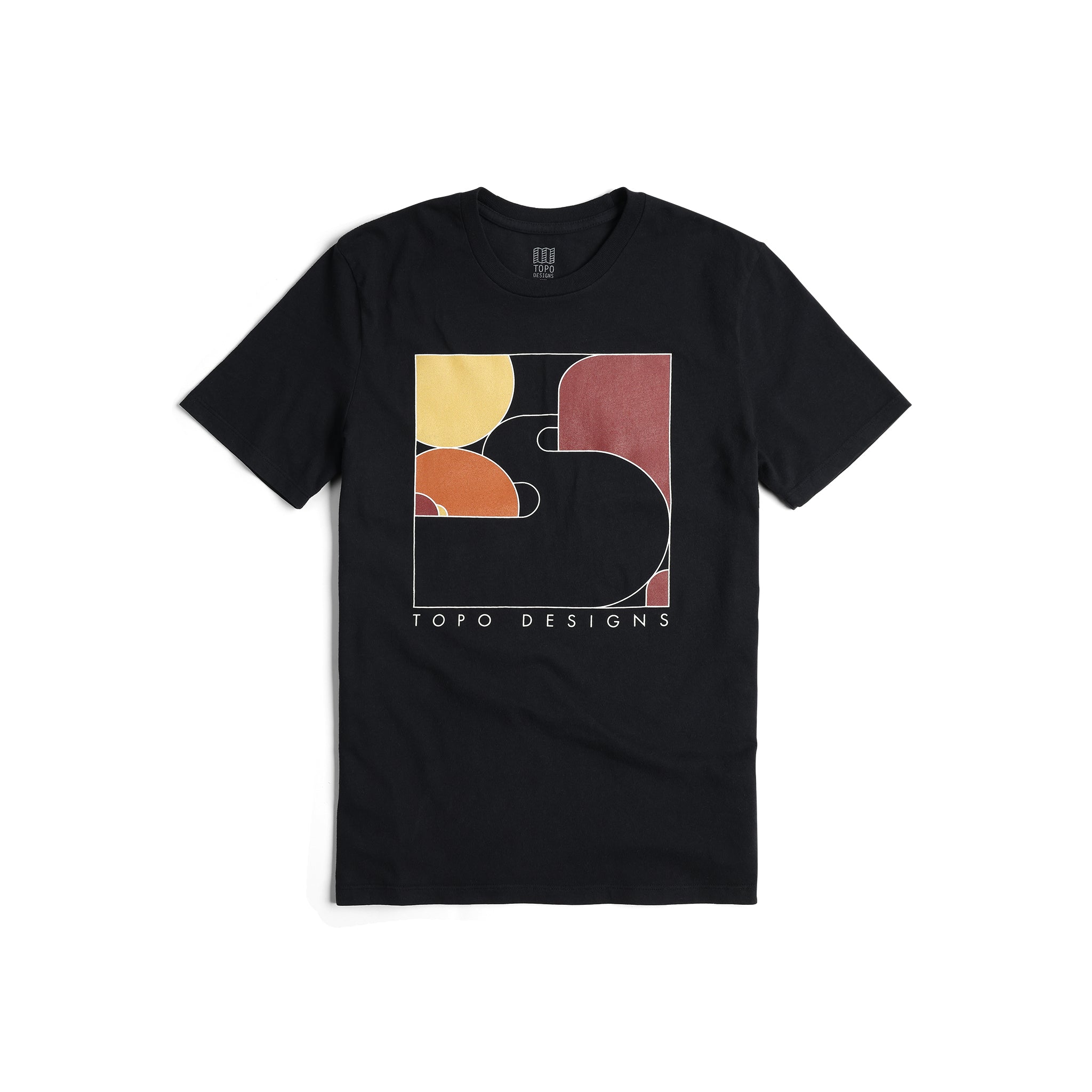 Vorderansicht des Topo Designs Toposcape Tee - Herren in "Black"