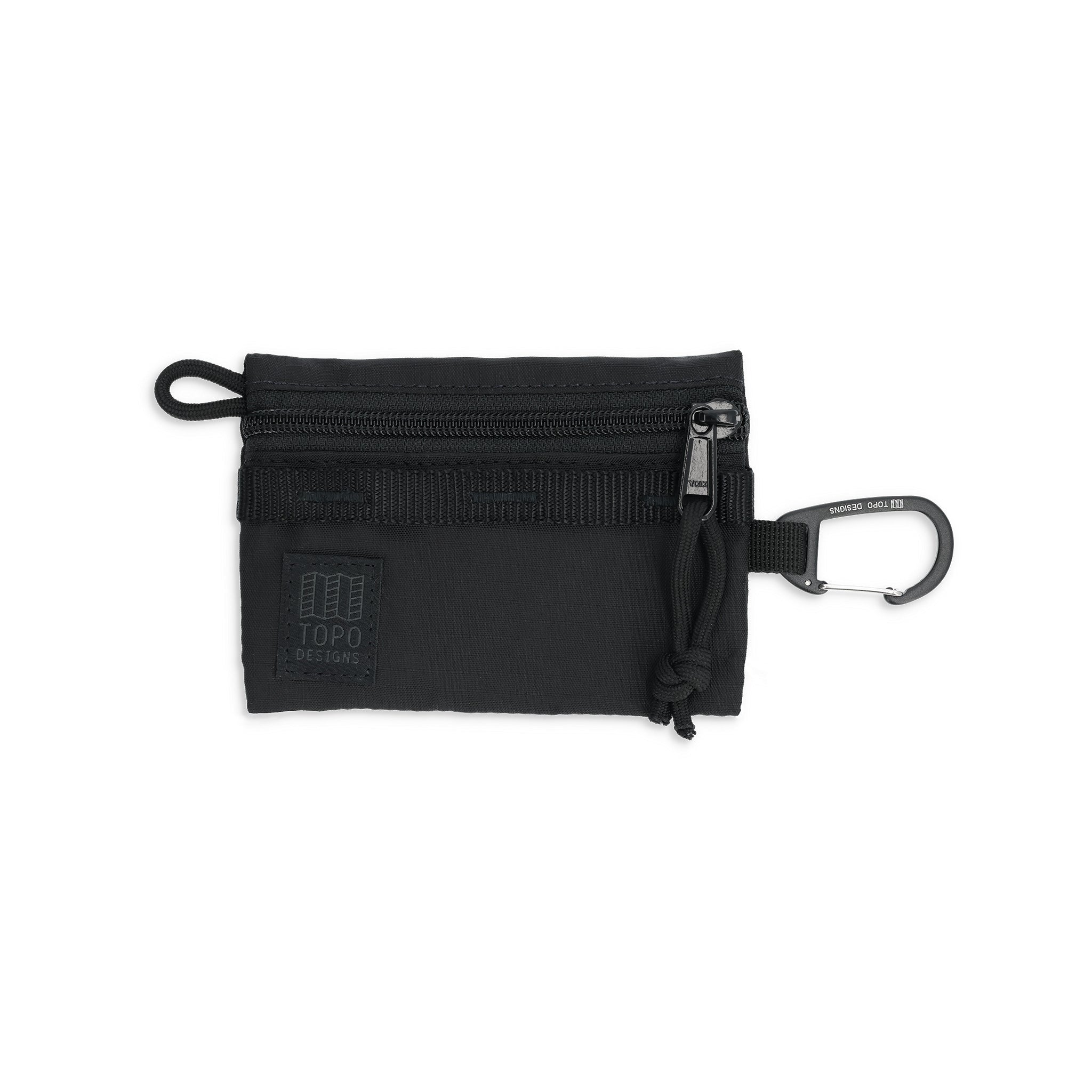 Frontansicht der Topo Designs Mountain Accessory Bag in "Schwarz / Schwarz / Schwarz"