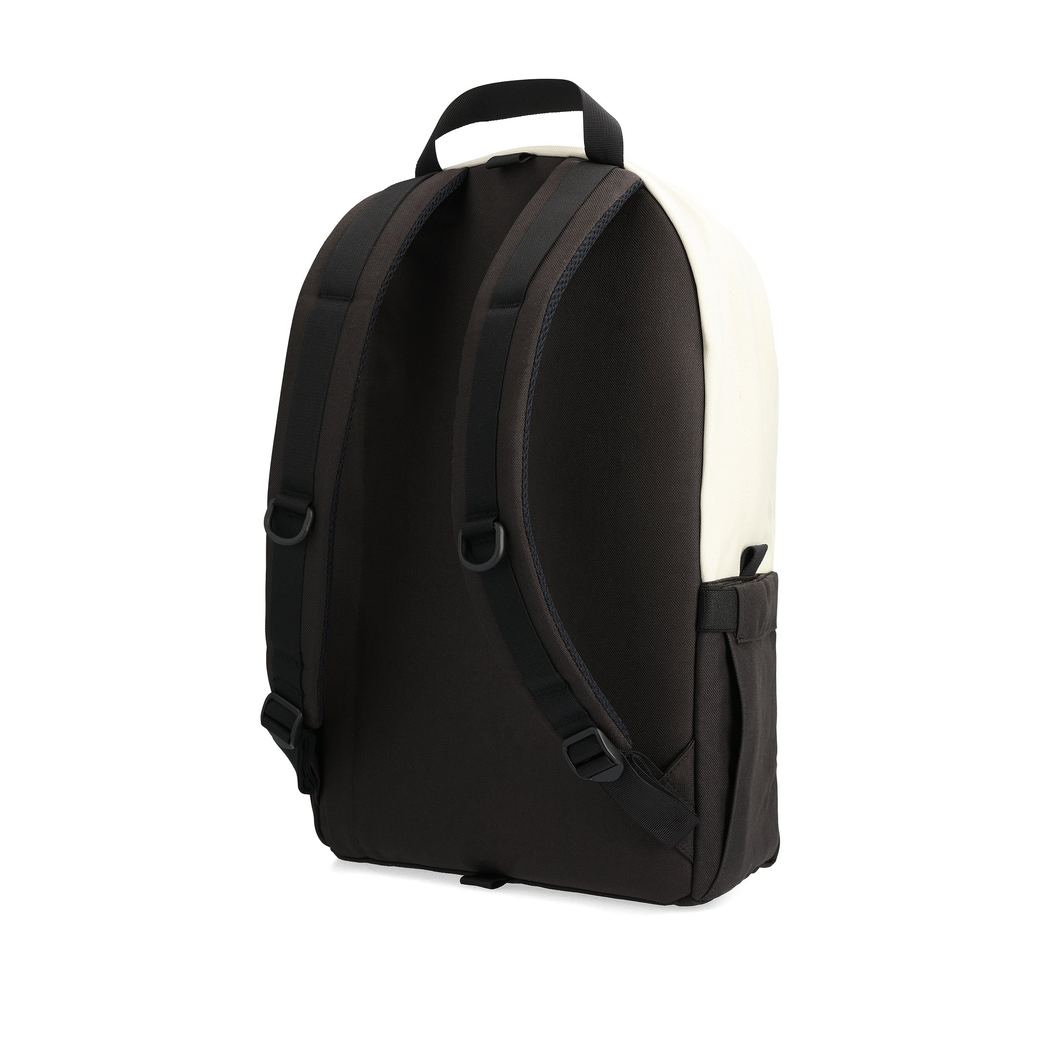 Rückansicht des Topo Designs Daypack Classic in "Bone White / Black"