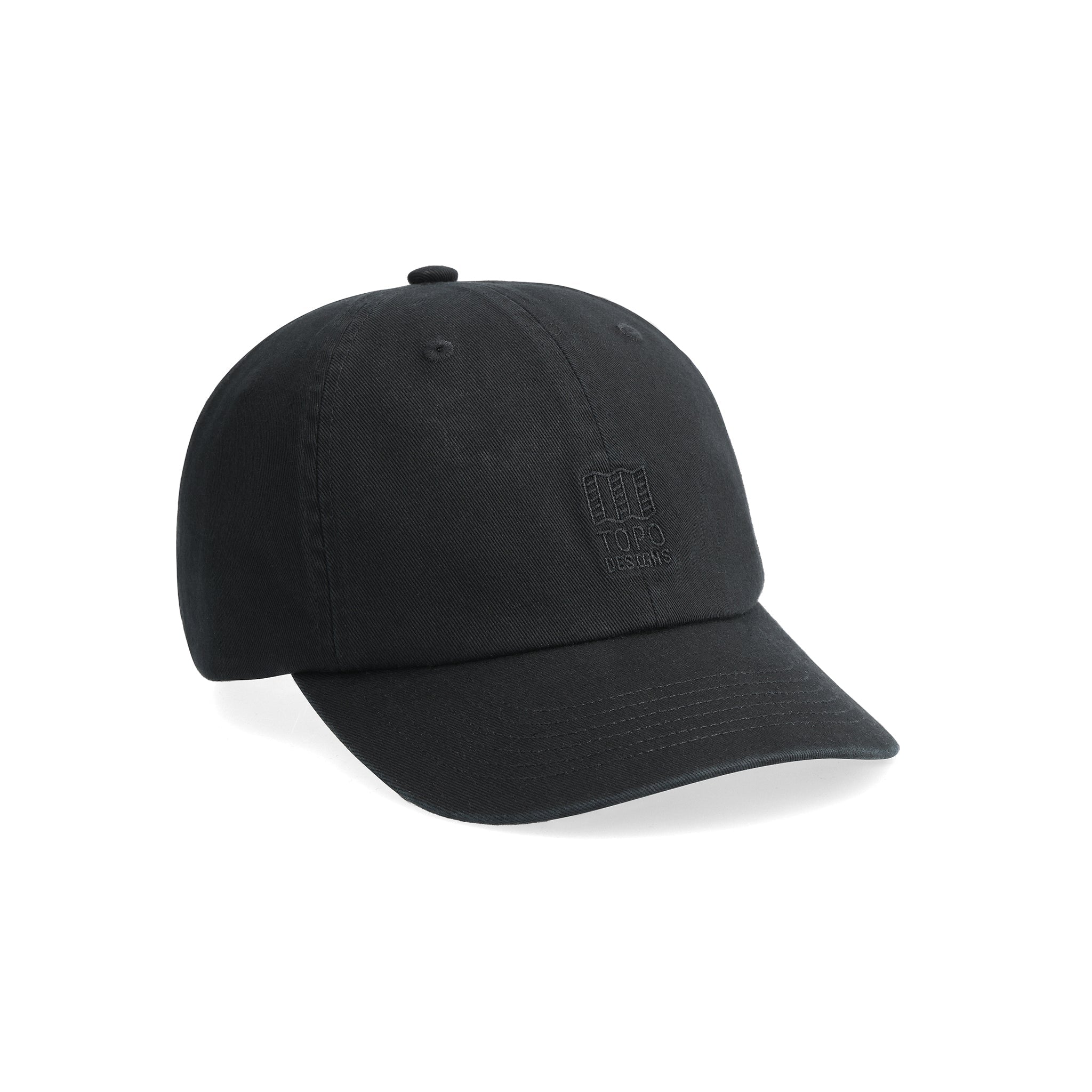 Frontansicht der Topo Designs Dirt Ballcap in "Schwarz"