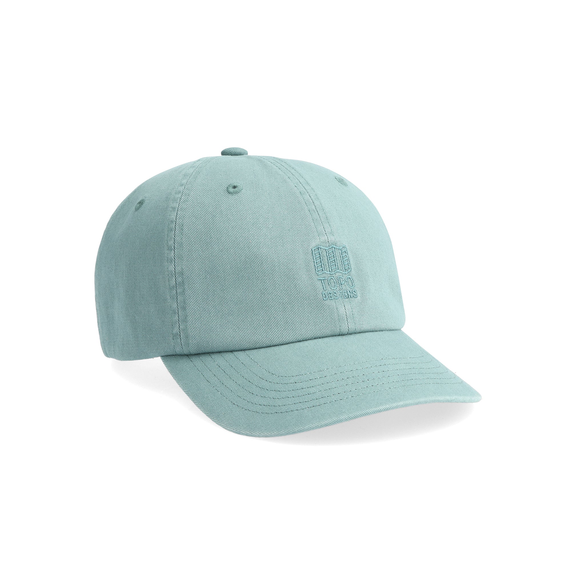 Vorderansicht der Topo Designs Dirt Ballcap in "Sea Pine"