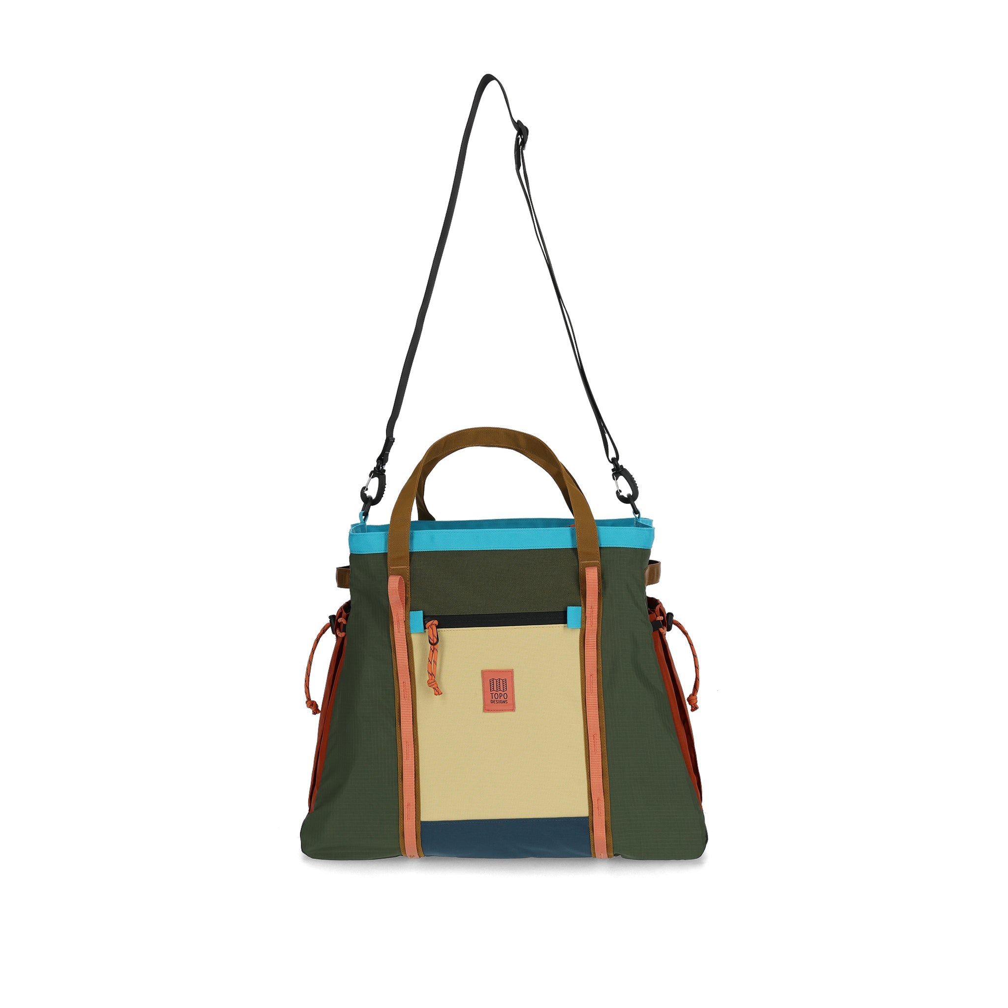 Frontansicht der Topo Designs Mountain Gear Bag in "Olive / Hemp"