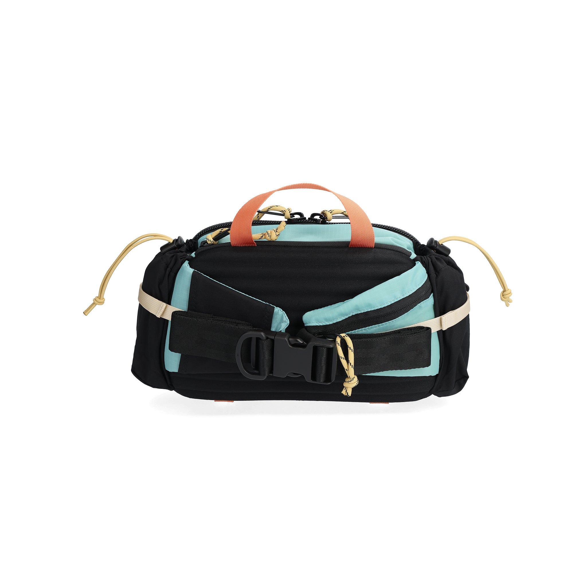 Rückansicht des Topo Designs Mountain Hydro Hip Pack in "Geode Green / Sea Pine"