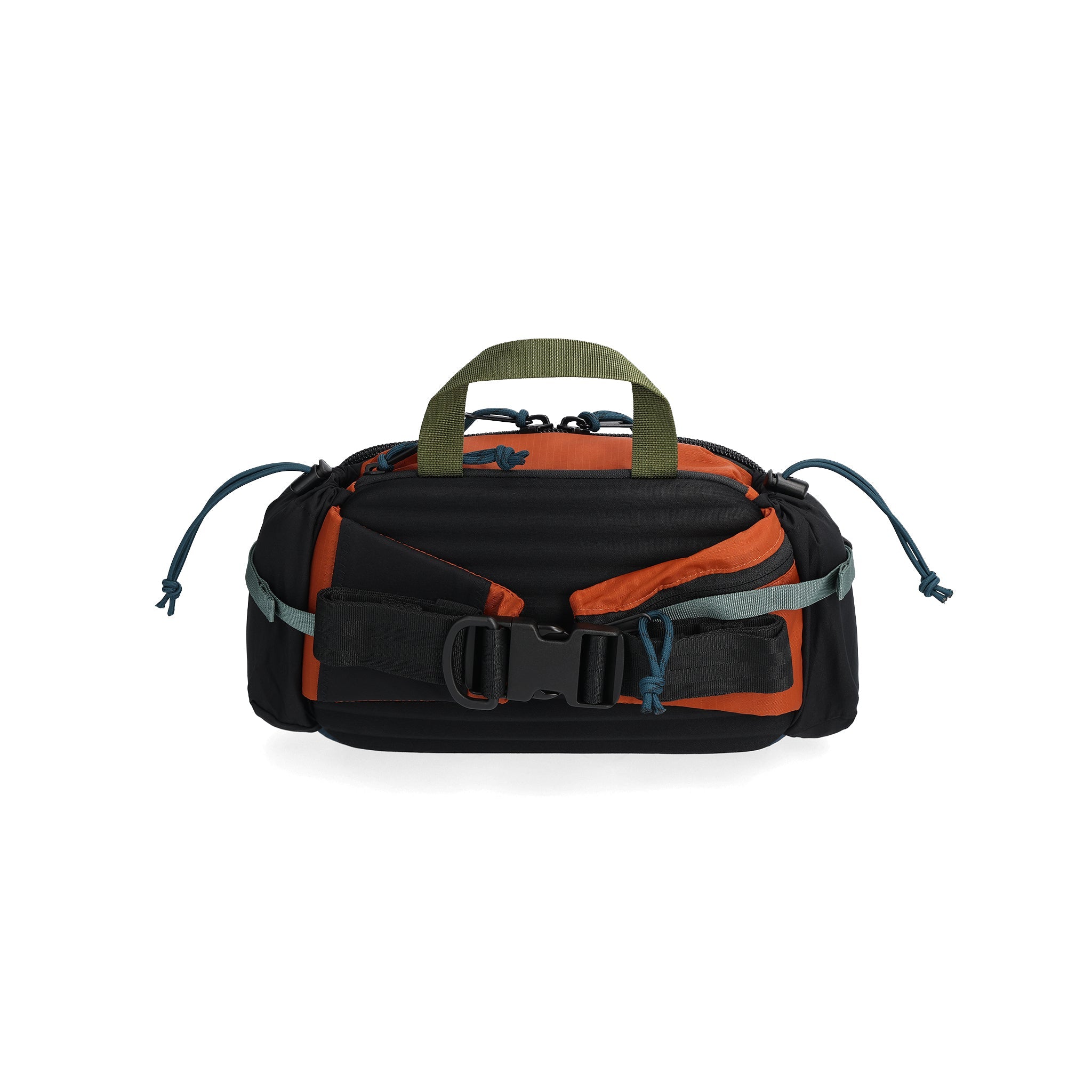 Rückansicht des Topo Designs Mountain Hydro Hip Pack in "Senf / Lehm"