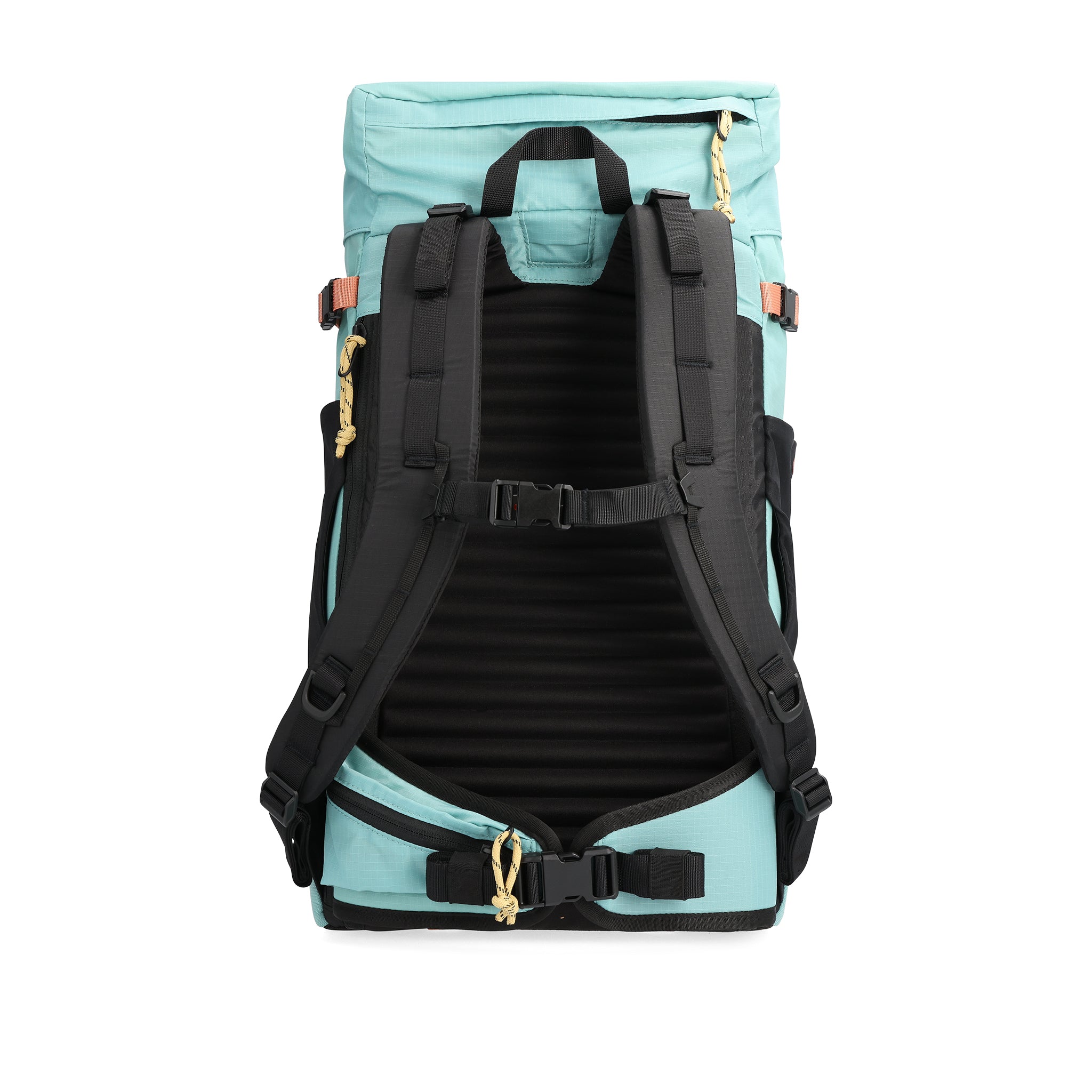 Rückansicht des Topo Designs Mountain Pack 28L in "Geode Green / Sea Pine"