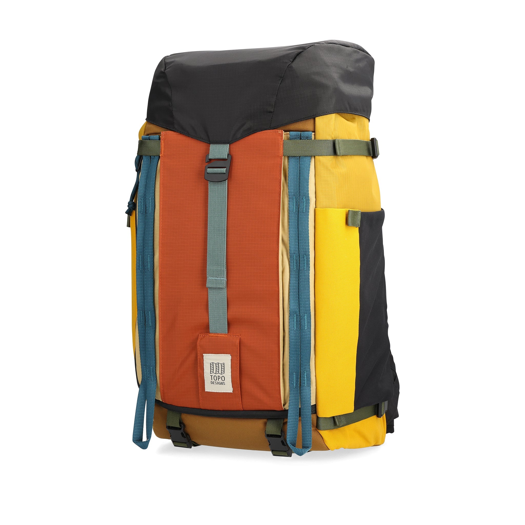 Frontansicht des Topo Designs Mountain Pack 28L in "Senf / Schwarz"