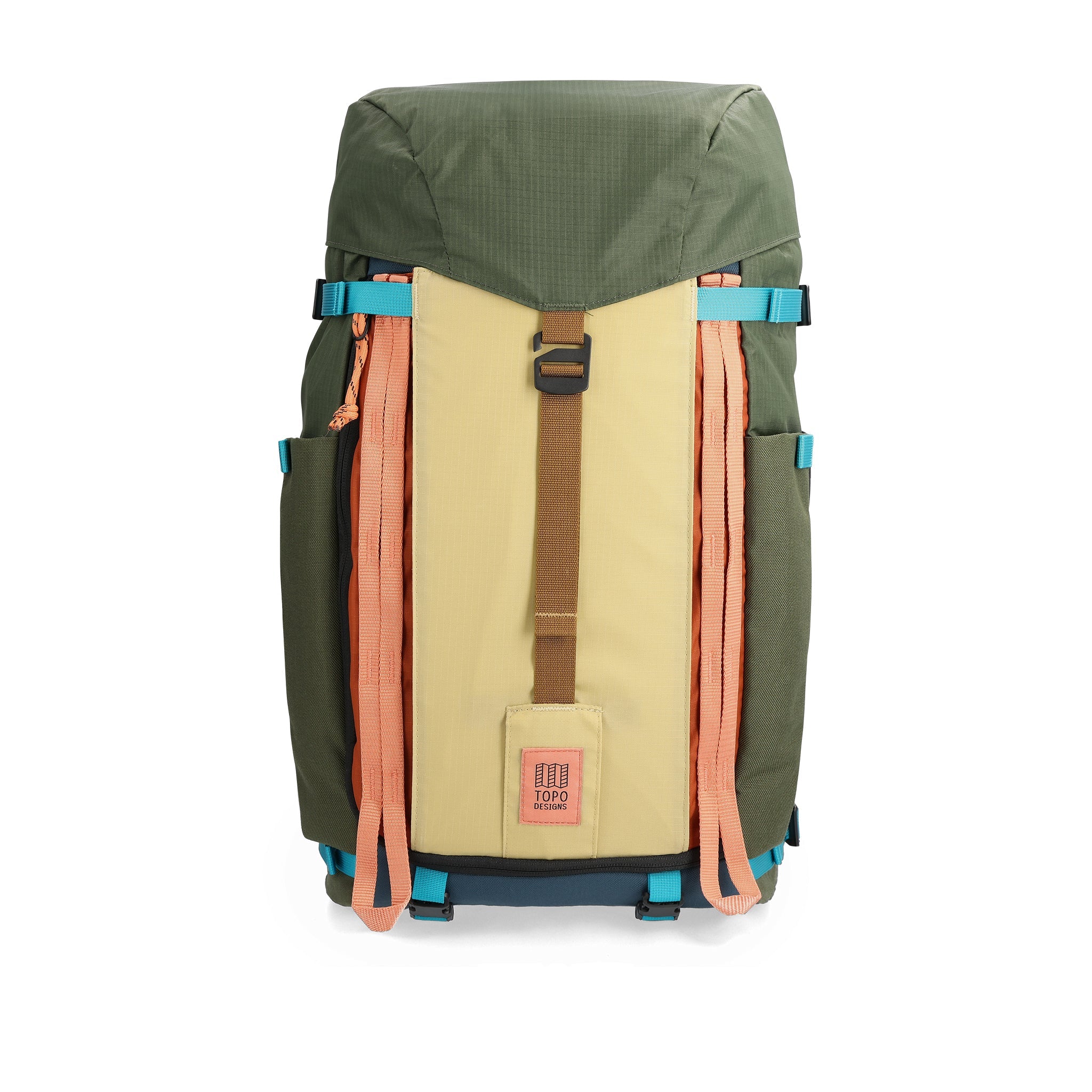 Frontansicht des Topo Designs Mountain Pack 28L in "Olive / Hanf"