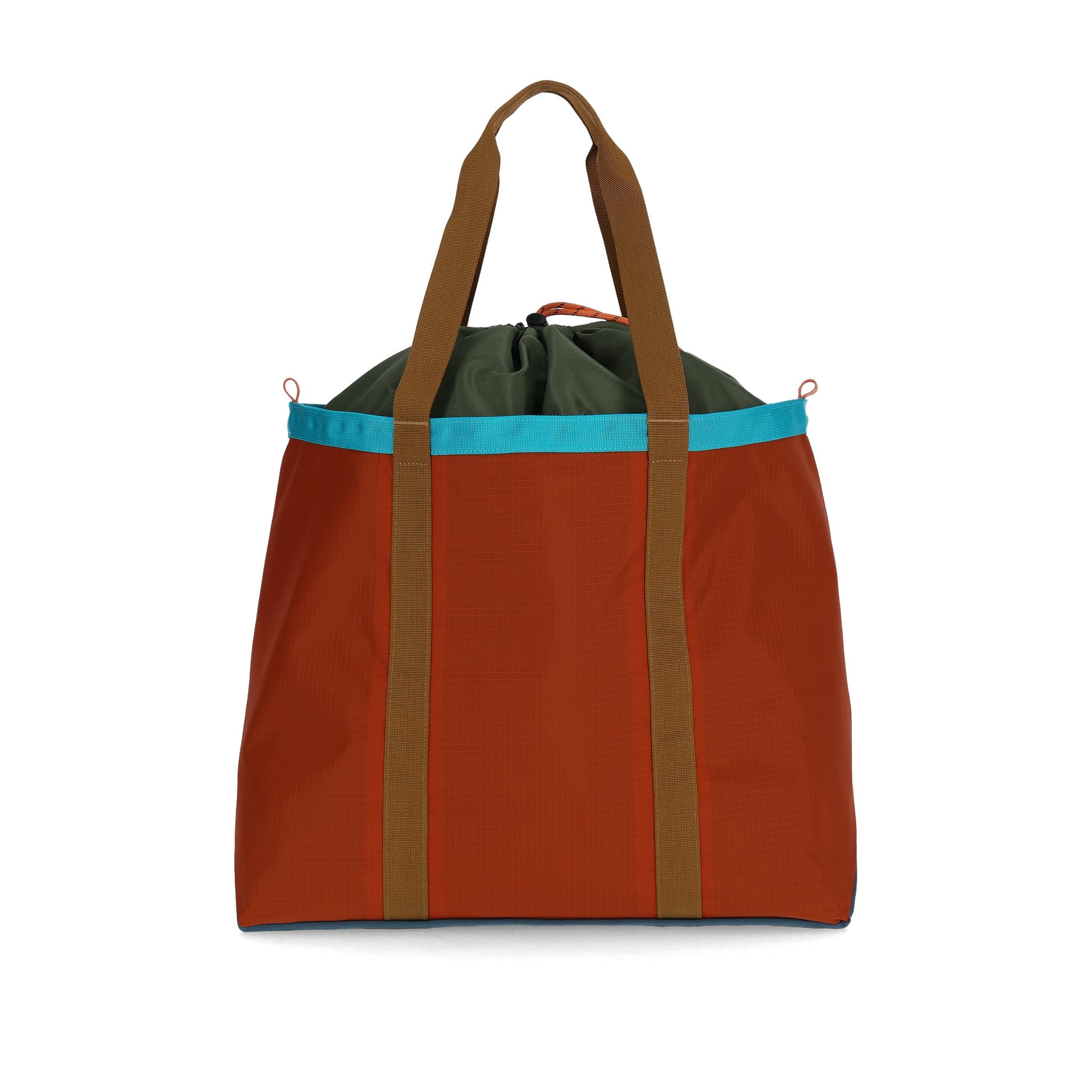 Rückansicht der Topo Designs Mountain Utility Tote in "Lehm / Hanf"