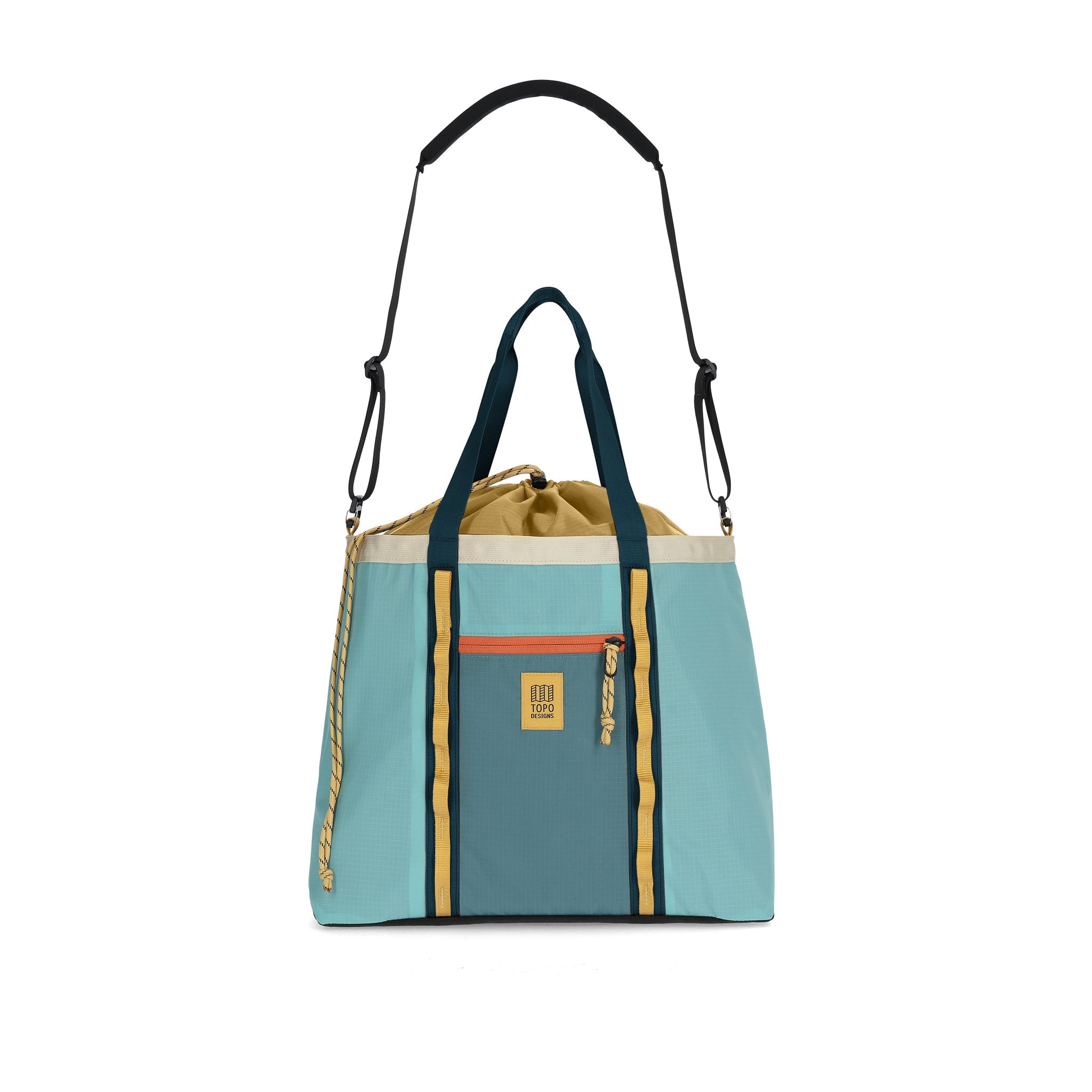 Vorderansicht der Topo Designs Mountain Utility Tote in "Geode Green / Sea Pine"